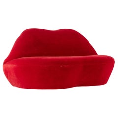 Salvador Dali Style Mid Century Lip Shaped Sofa