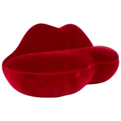 Salvador Dali Style Midcentury Lips Sofa