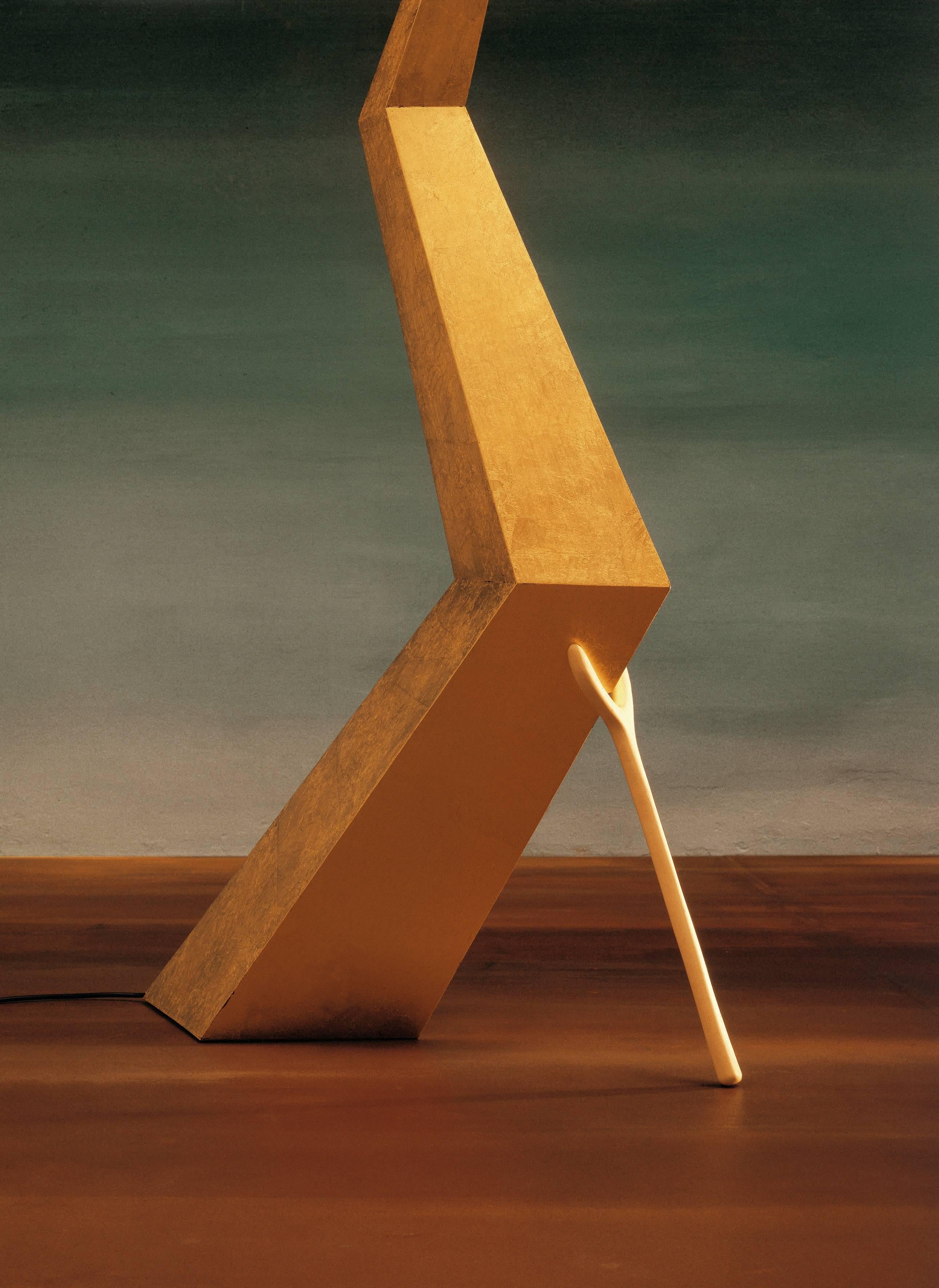 Contemporary Salvador Dali Surrealist Fine Gold Leaf Bracelli Lamp Sculpture for BD Barcelona For Sale