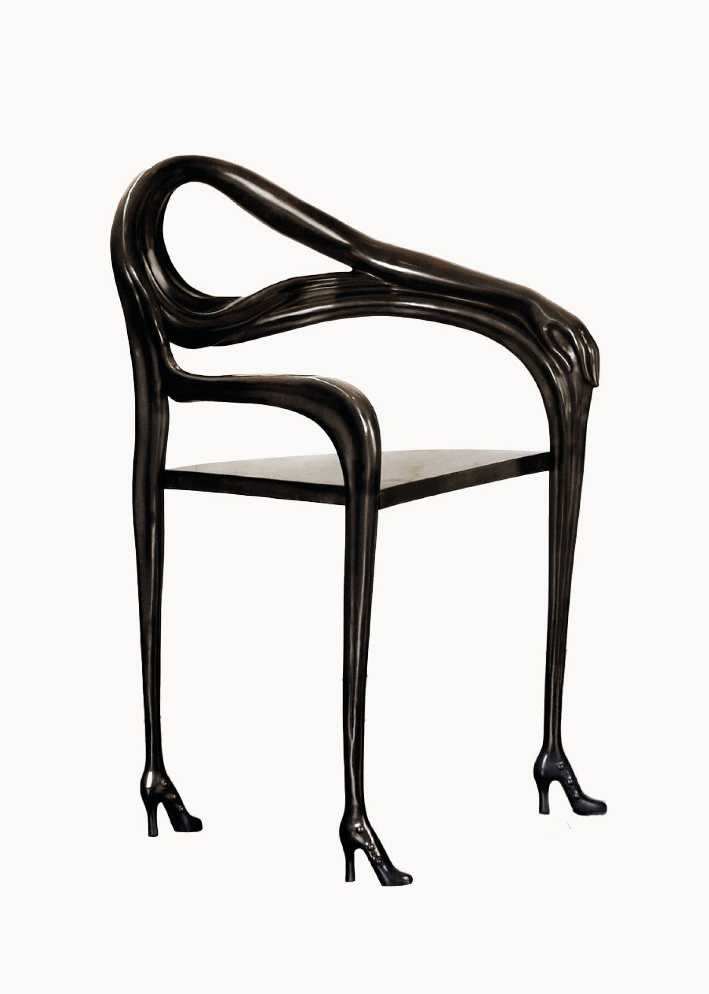 Modern Salvador Dali Surrealist Leda Armchair Sculpture Black Label Limited Edition For Sale