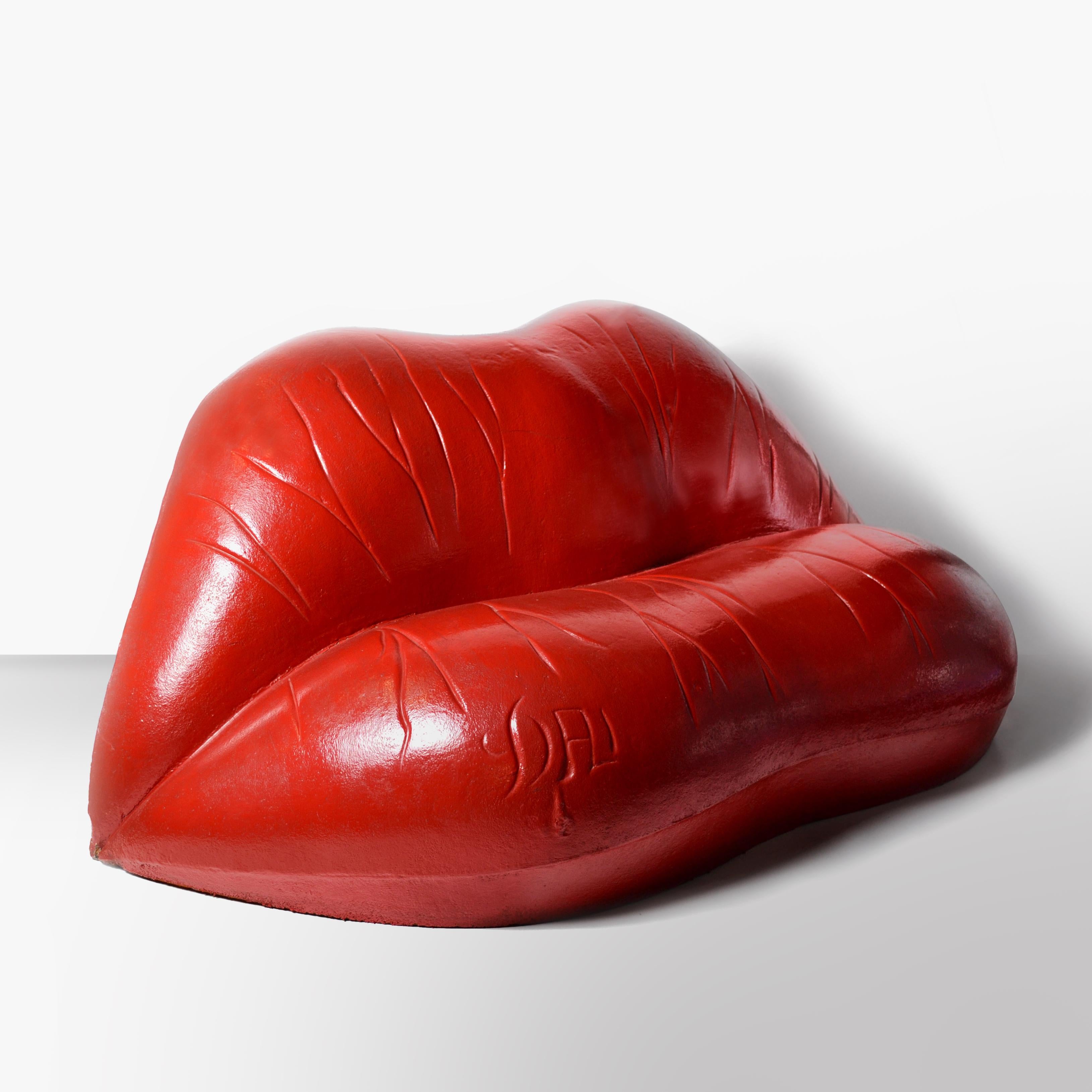 Salvador Dali Surrealist 'Salivasofa' Unique Prototype Red Lips Sofa For  Sale at 1stDibs