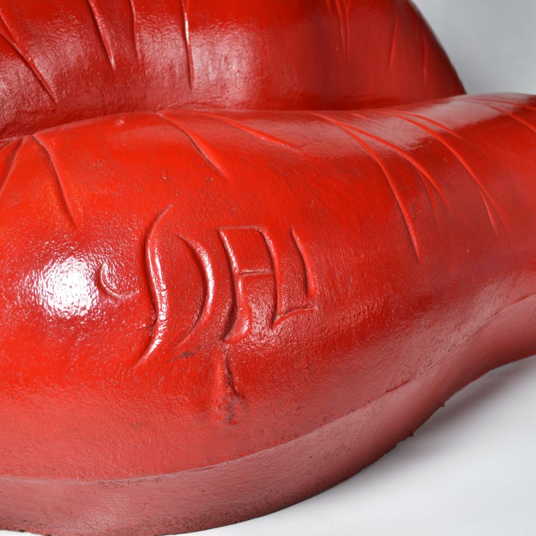 Modern Salvador Dali Surrealist 'Salivasofa' Unique Prototype Red Lips Sofa