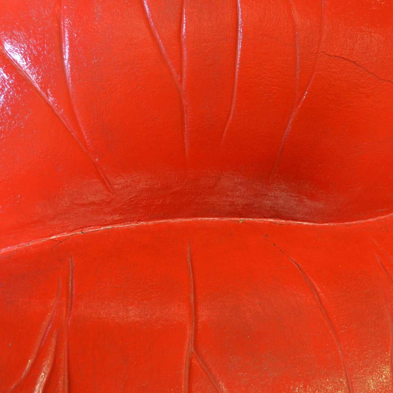 Salvador Dali Surrealist 'Salivasofa' Unique Prototype Red Lips Sofa In Fair Condition For Sale In Barcelona, Barcelona