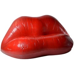 Salvador Dali Surrealist 'Salivasofa' Unique Prototype Red Lips Sofa