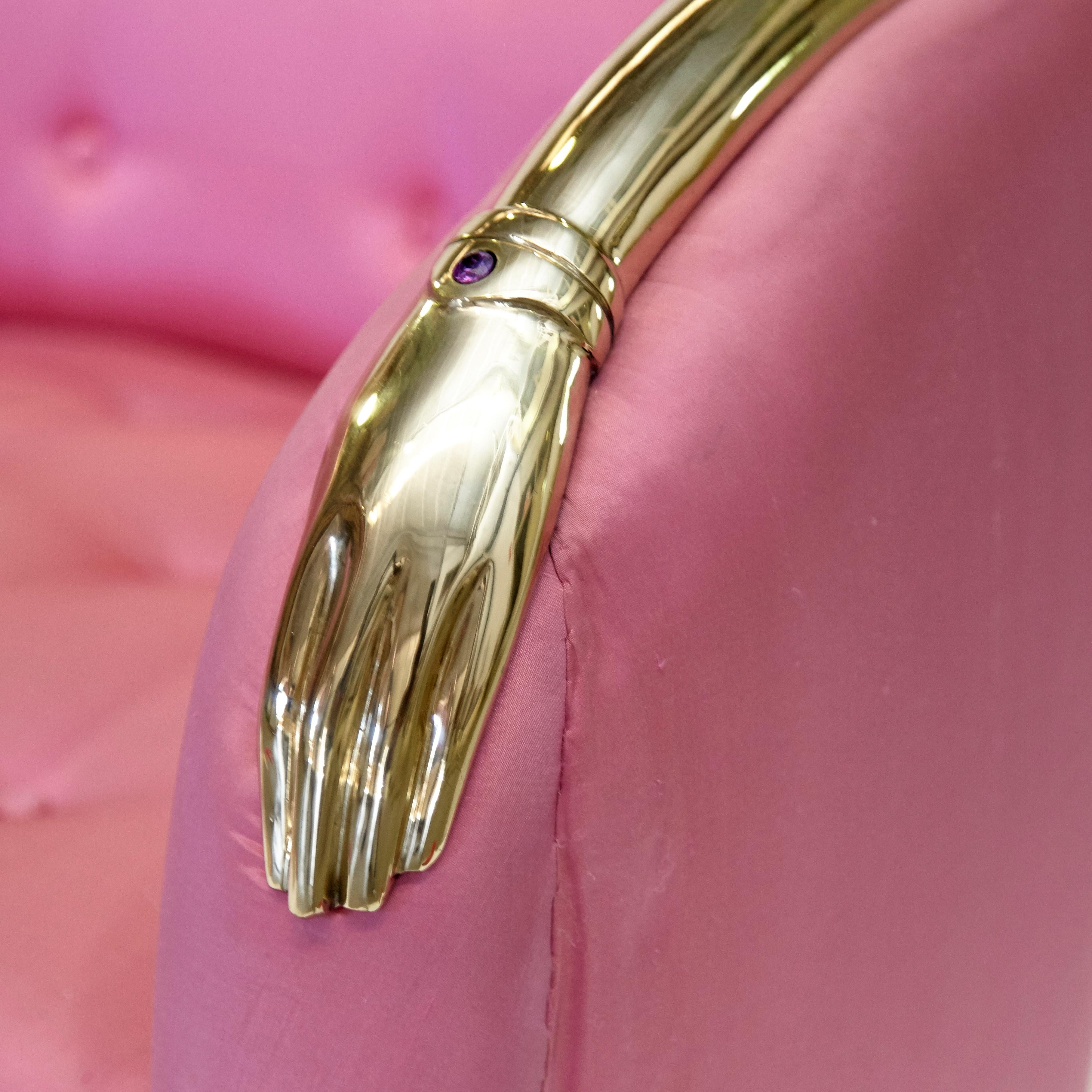 Salvador Dali Surrealist 'Vis-à-vis De Gala' Pink Upholstered Sofa, Nº 54 5