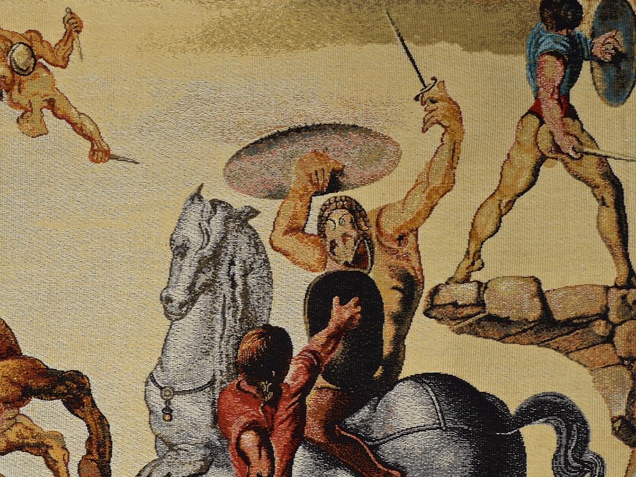 Modern Salvador Dali Tapestry, Battle Around a Dandelion