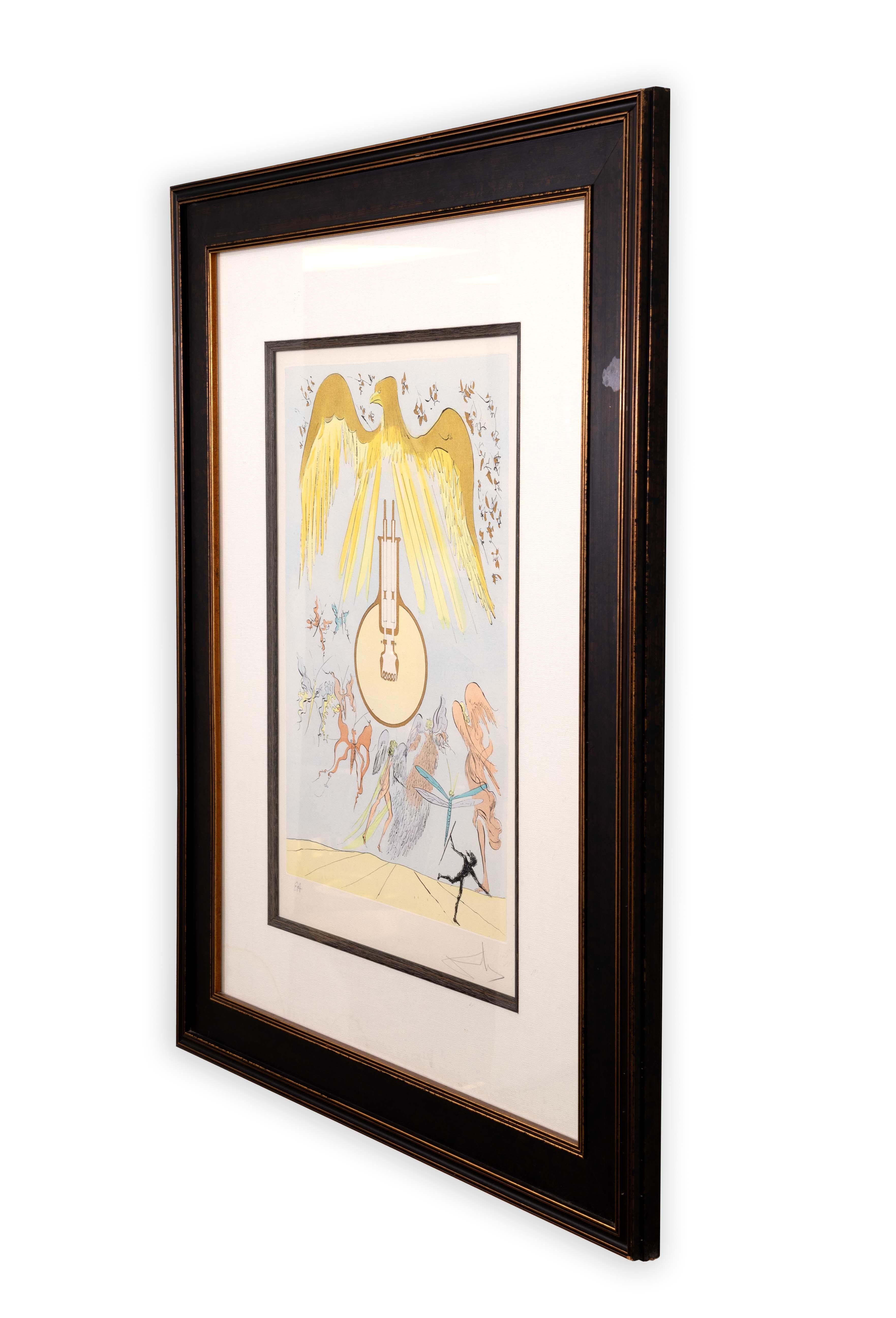 Salvador Dali Die elektrische Glühbirne signiert Kaltnadelradierung mit Schablone im Angebot 3