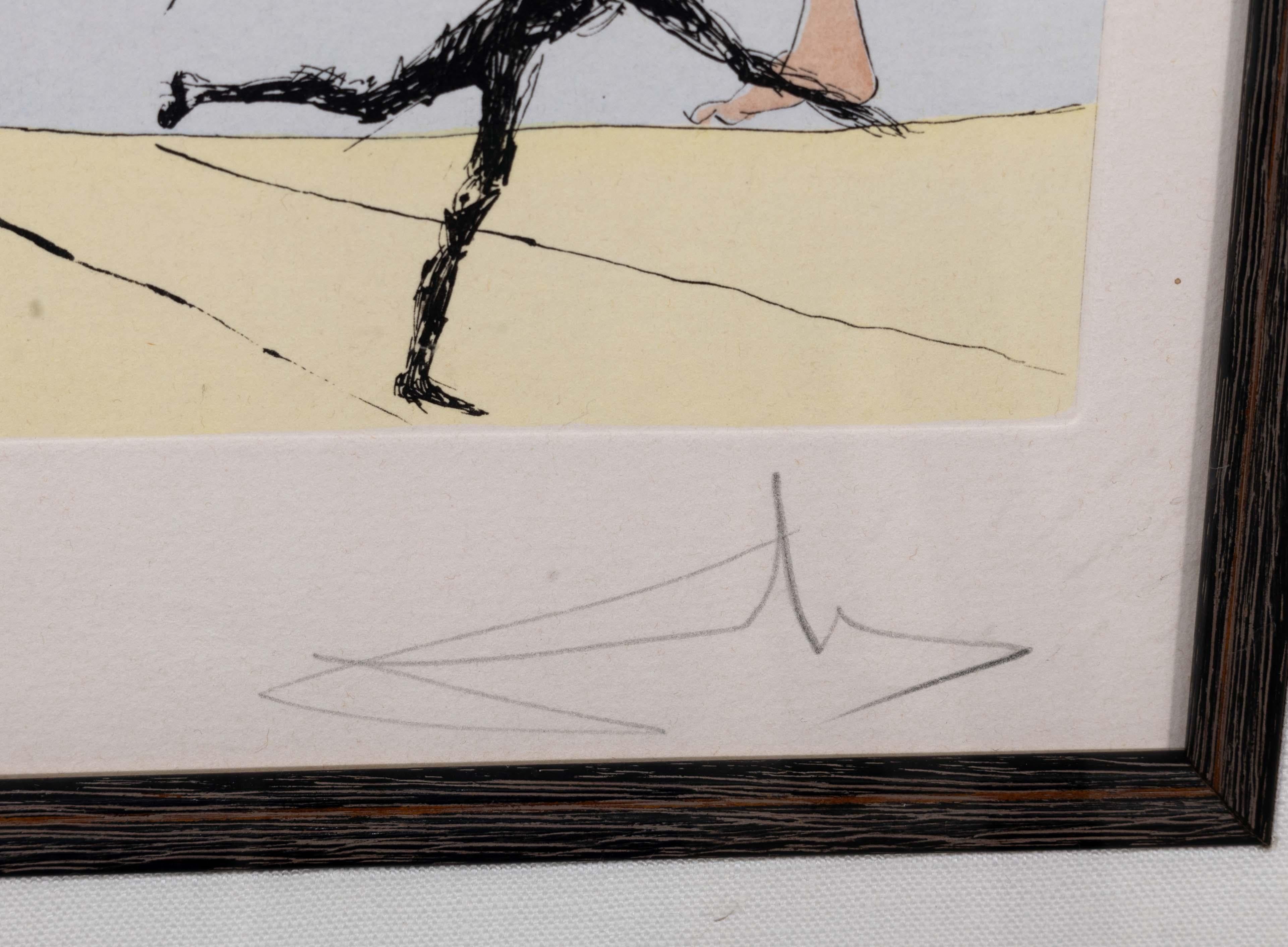 Salvador Dali Die elektrische Glühbirne signiert Kaltnadelradierung mit Schablone (Spanisch) im Angebot