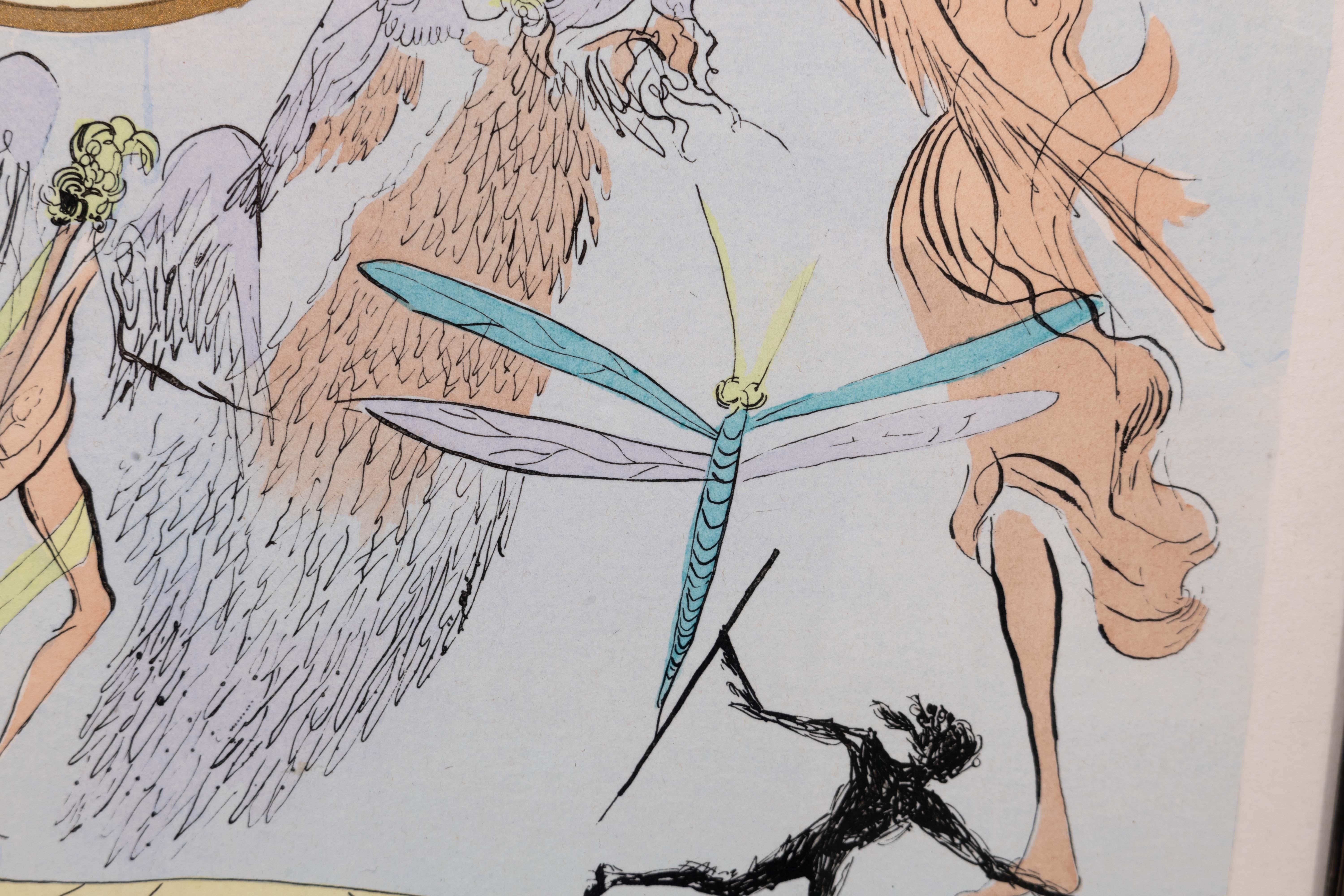 Salvador Dali Die elektrische Glühbirne signiert Kaltnadelradierung mit Schablone (Ende des 20. Jahrhunderts) im Angebot