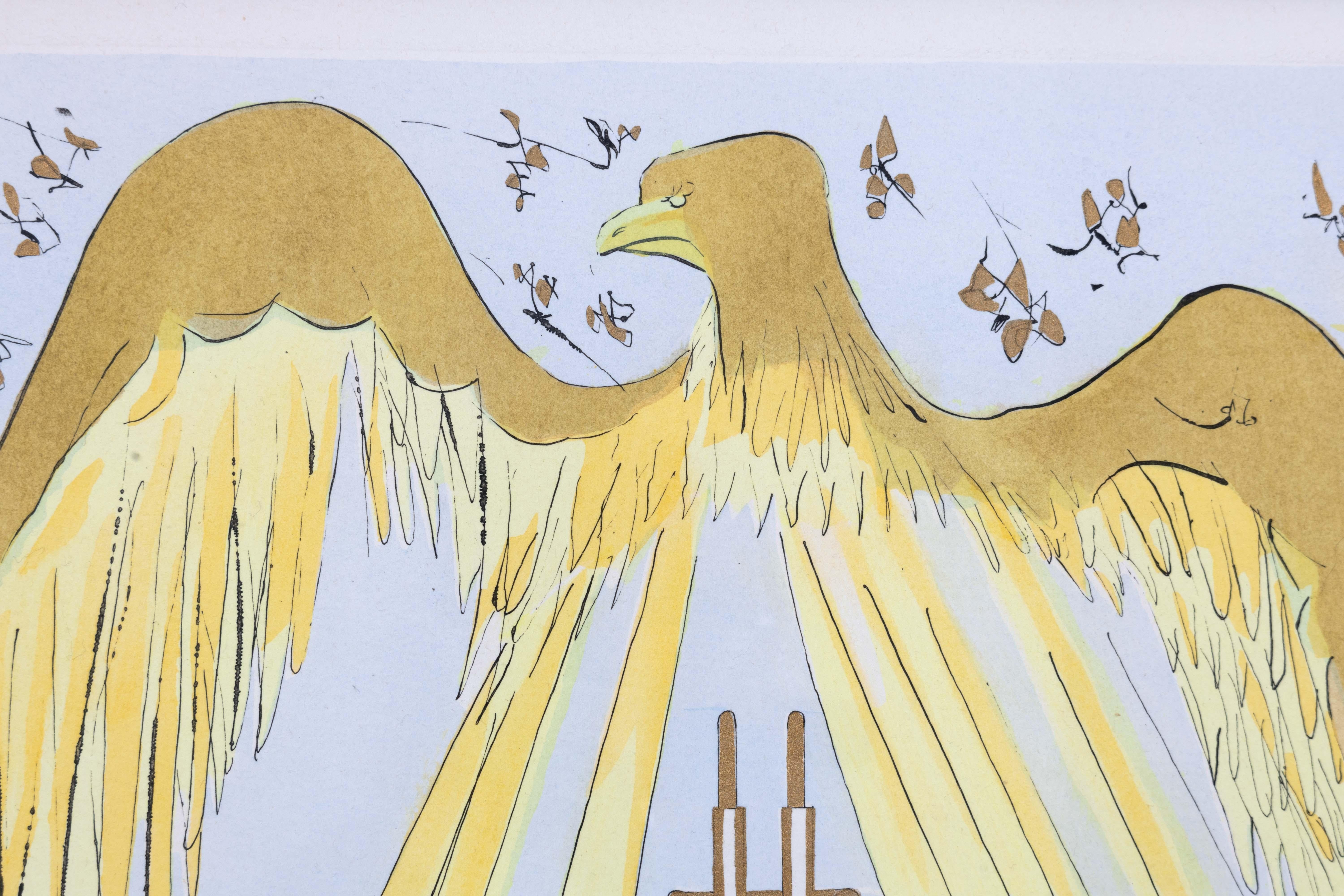 Salvador Dali Die elektrische Glühbirne signiert Kaltnadelradierung mit Schablone (Papier) im Angebot