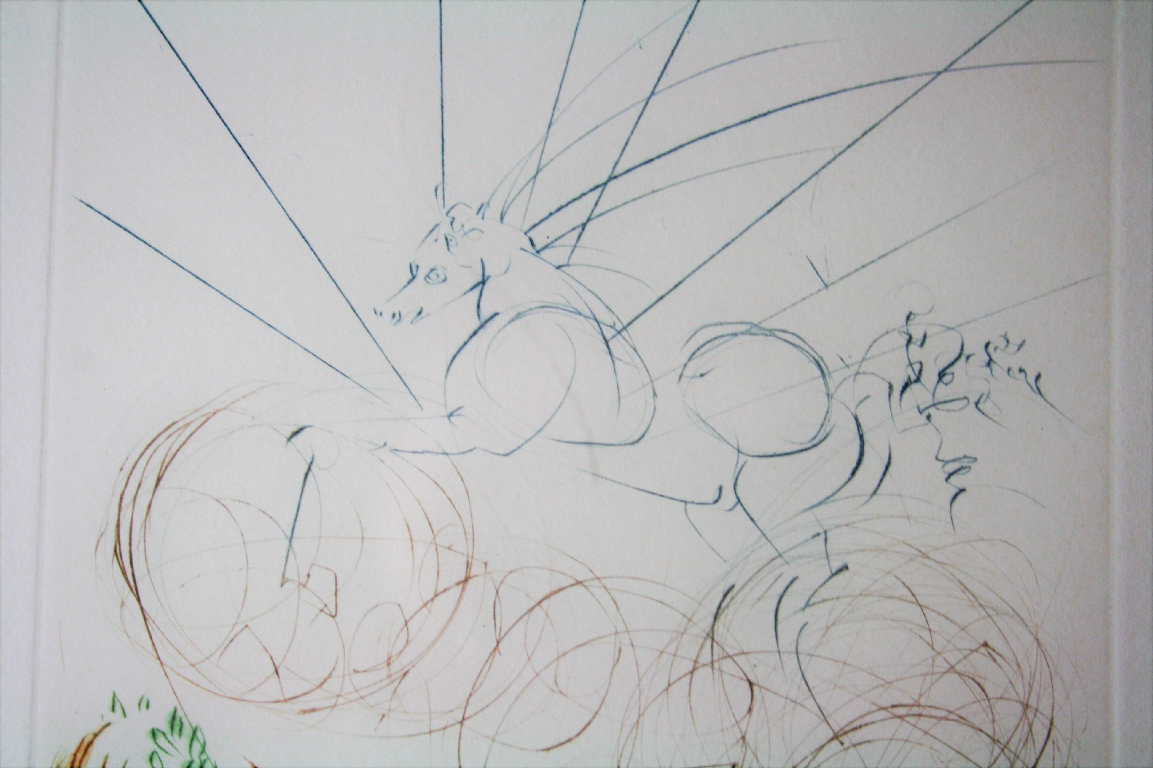 Paper Salvador Dali « The Fantastic Ride » Lithograph Surrealist 20th Century For Sale