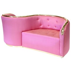 Salvador Dali Surrealist 'Vis-à-vis De Gala' Pink Upholstered Sofa - nº 54