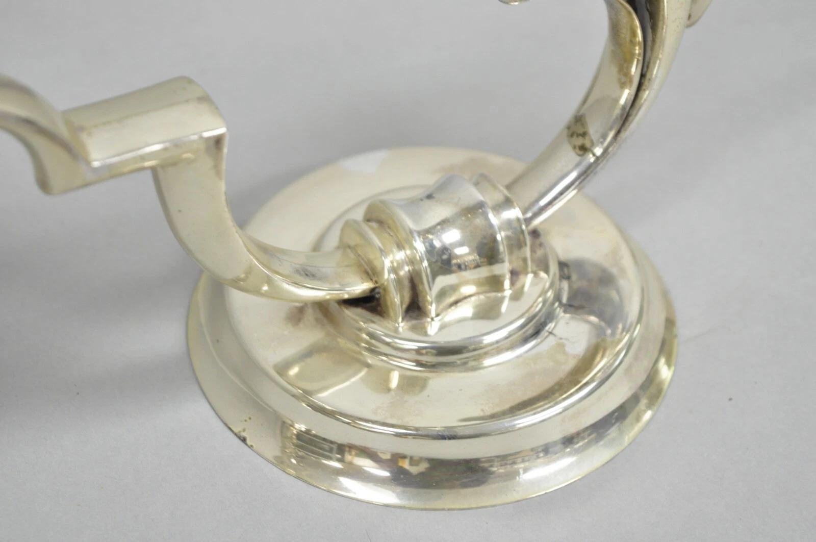 Salvador de la Serna Candeliere scultoreo in argento 925 in stile Art Déco - Coppia in vendita 4