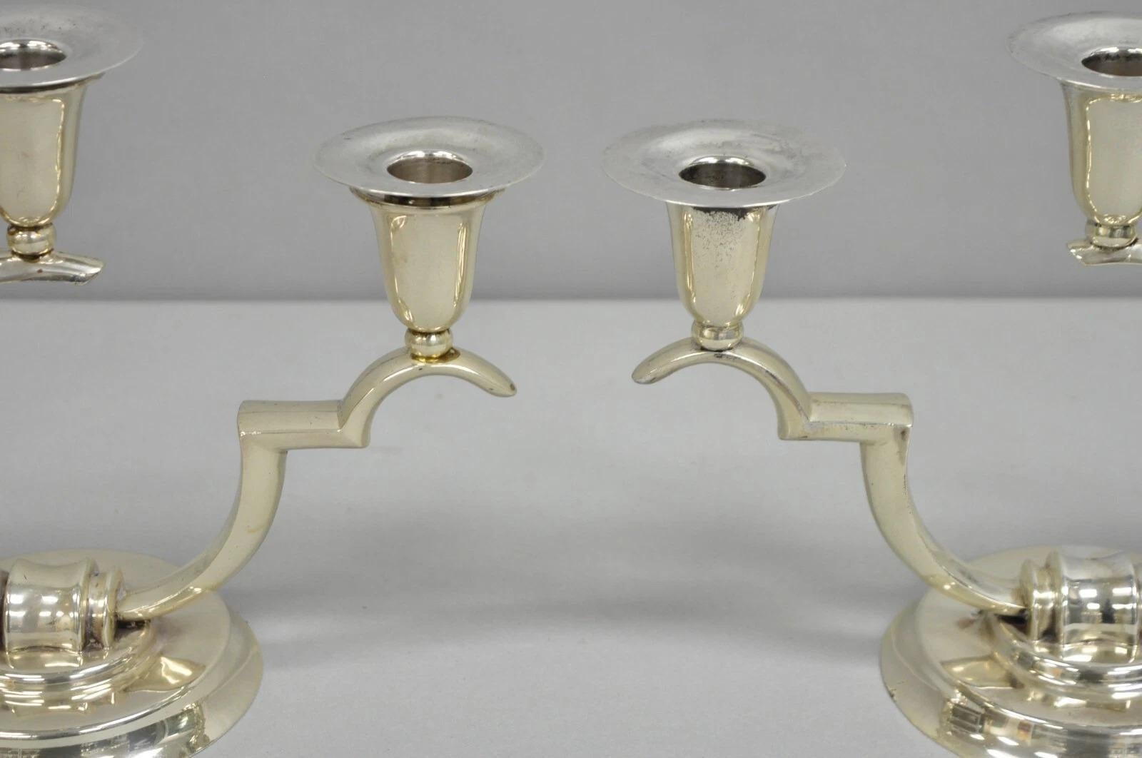 Salvador de la Serna Candeliere scultoreo in argento 925 in stile Art Déco - Coppia In condizioni buone in vendita a Philadelphia, PA