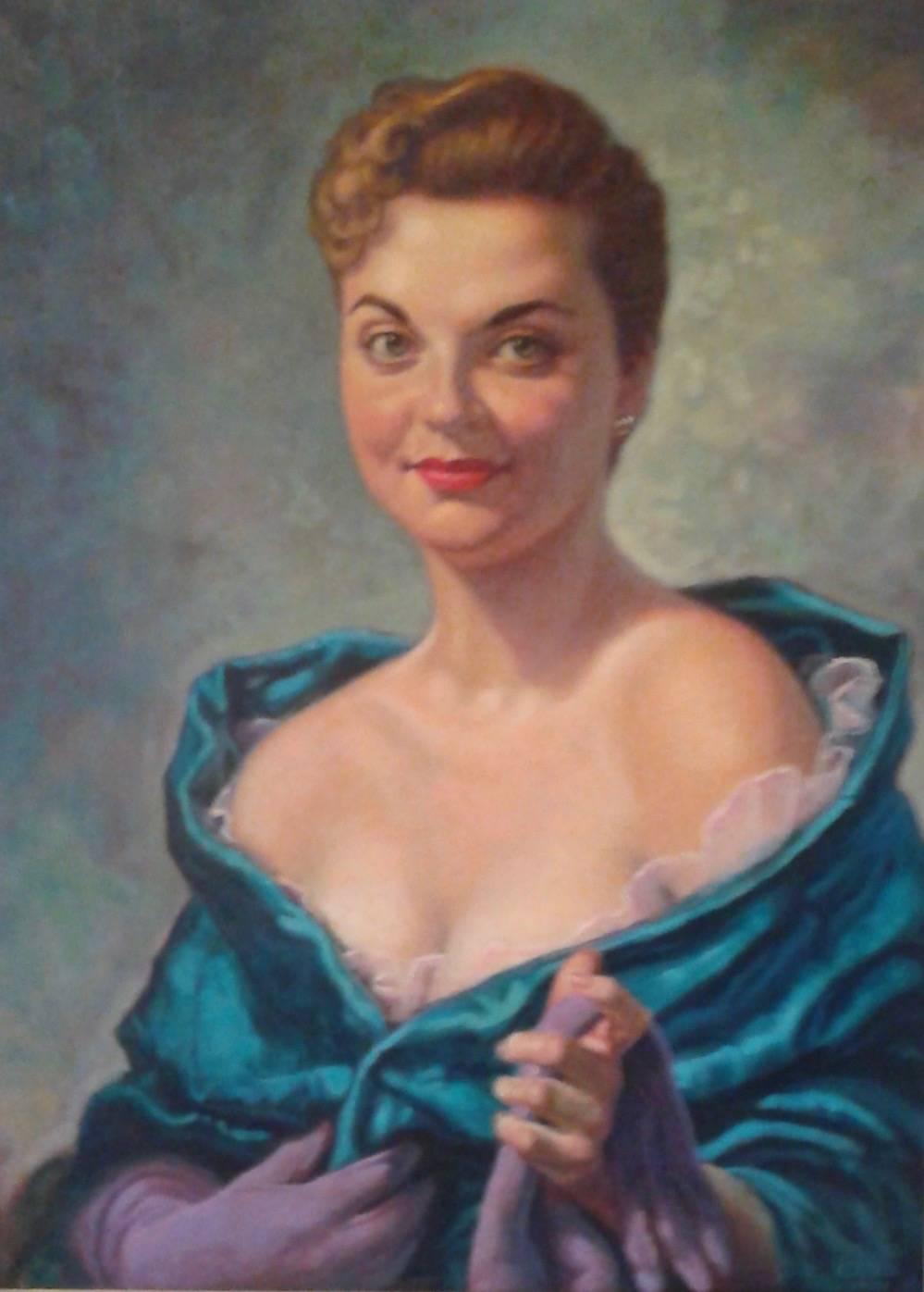 Portrait Painting Salvador De Regil - Portrait de Marian Virginia Schuster - Artiste surréaliste