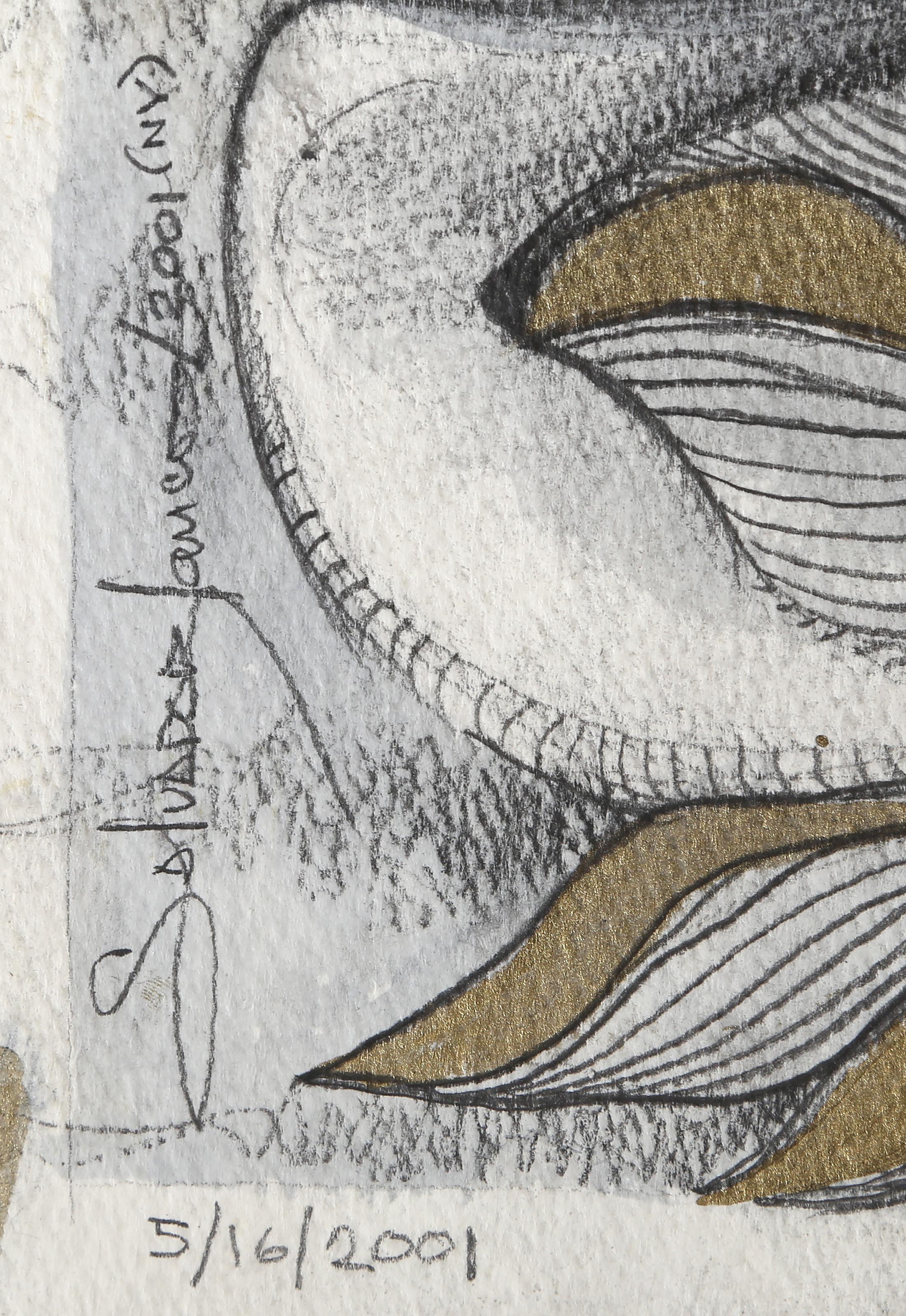 Mujer sentada, Técnica mixta sobre papel de Salvador Gonzales Escalona en venta 4