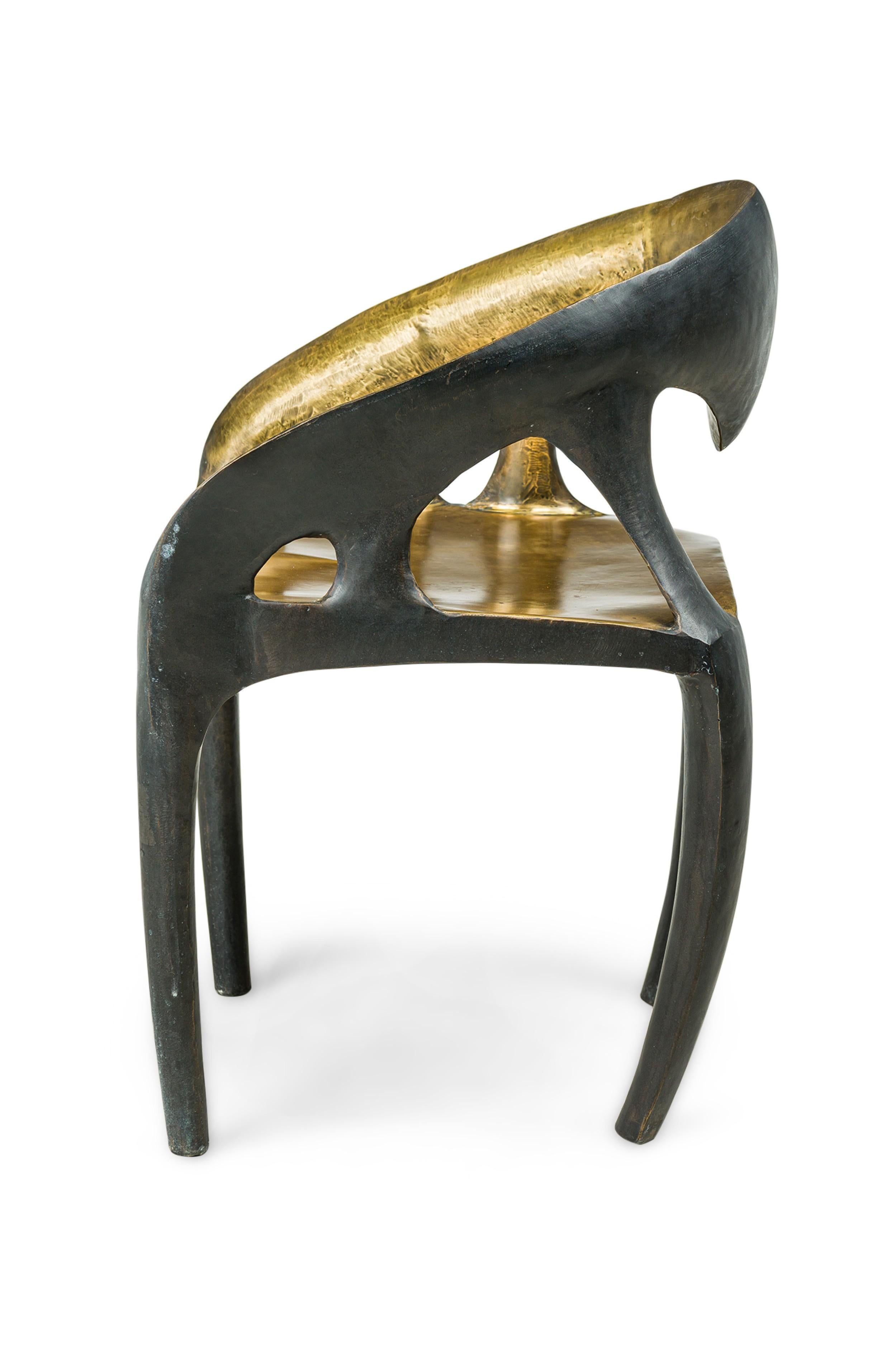 Asian Salvador Hand-Forged Bronze Side Chair by Newel Modern For Sale