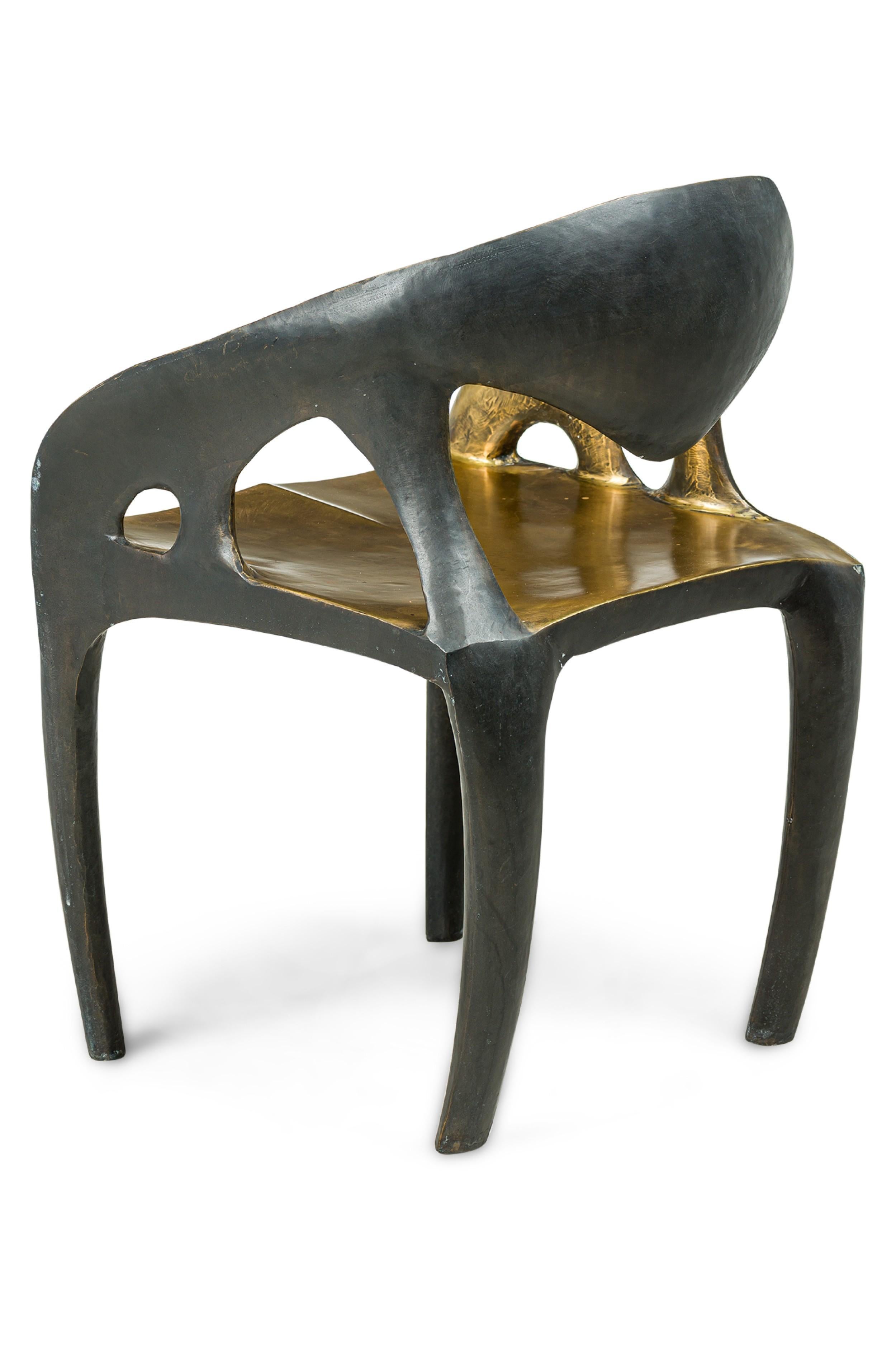 Salvador Hand-Forged Bronze Side Chair by Newel Modern In Good Condition For Sale In New York, NY