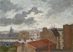 Salvador Sanchis, The Roofs Of Paris, Oil On Cardboard