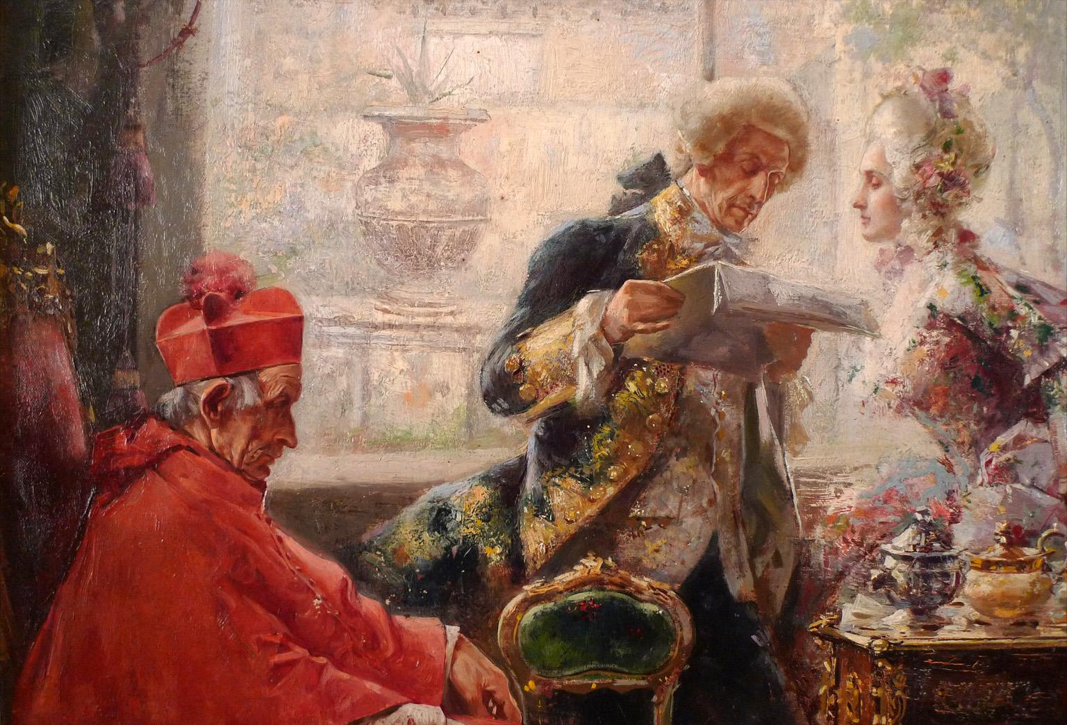 Der Besuch des Kardinals (Realismus), Painting, von Salvador Sánchez Barbudo