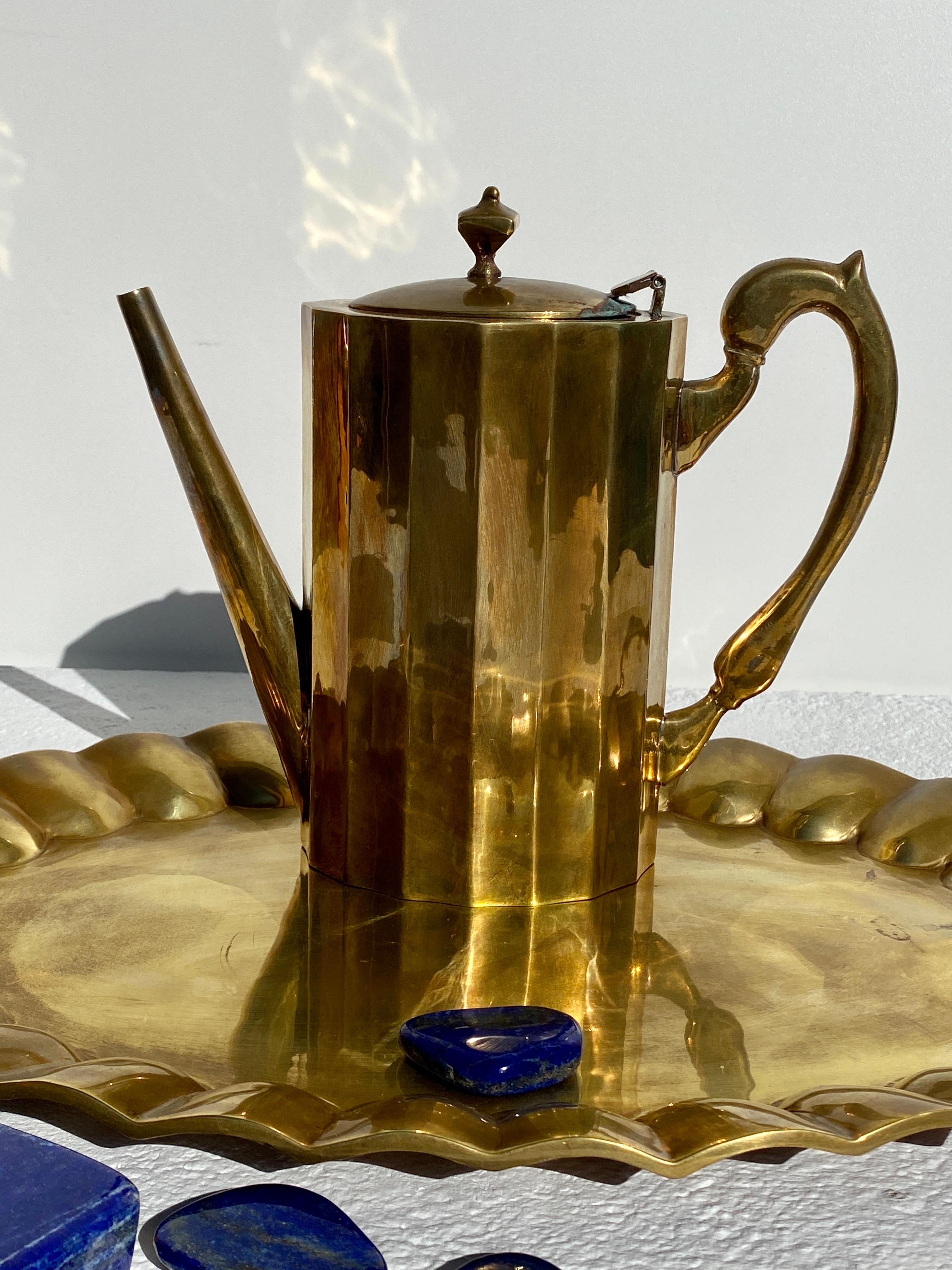 vintage brass tea set