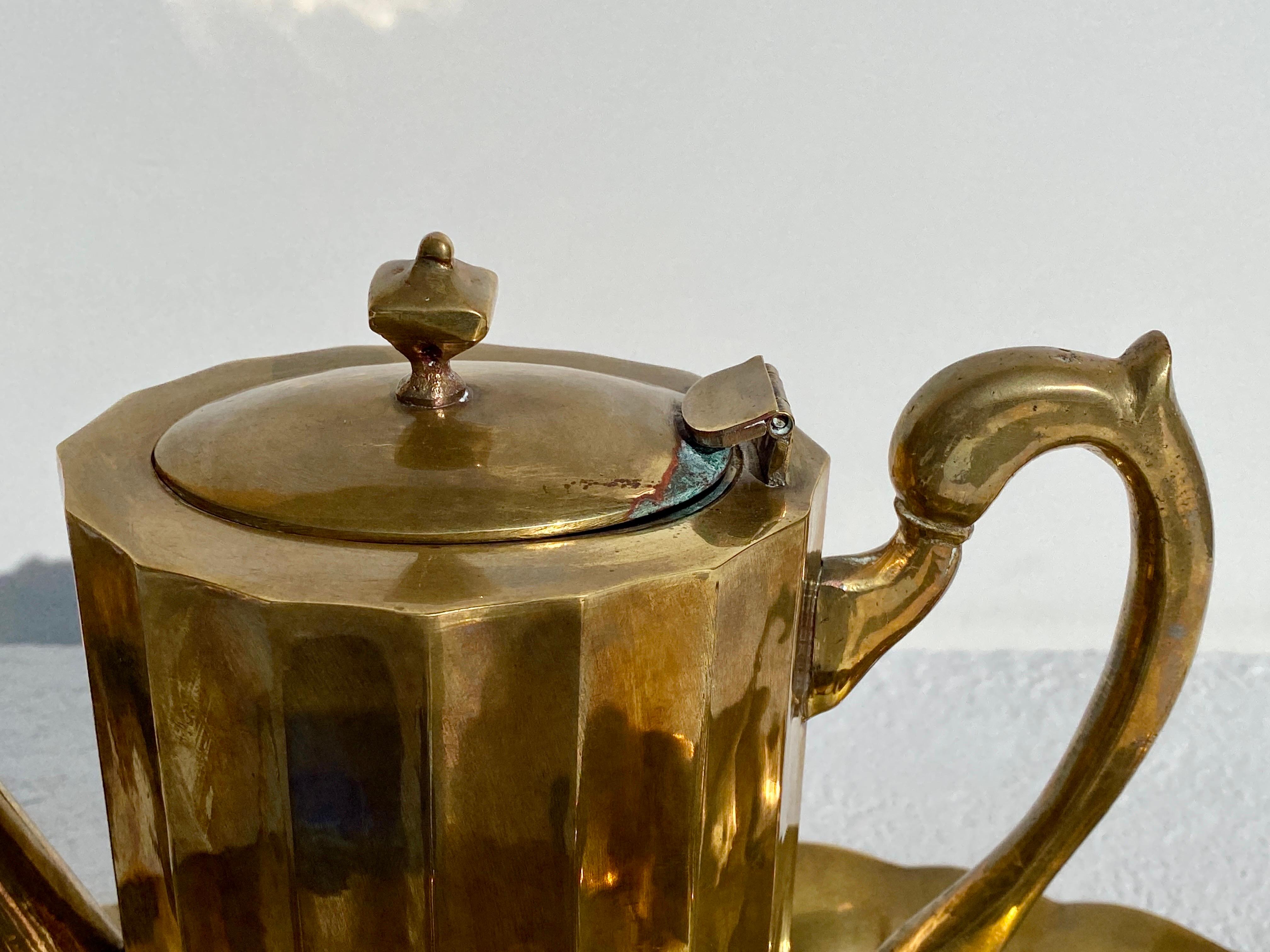Hollywood Regency Salvador Teran Brass Tea Set