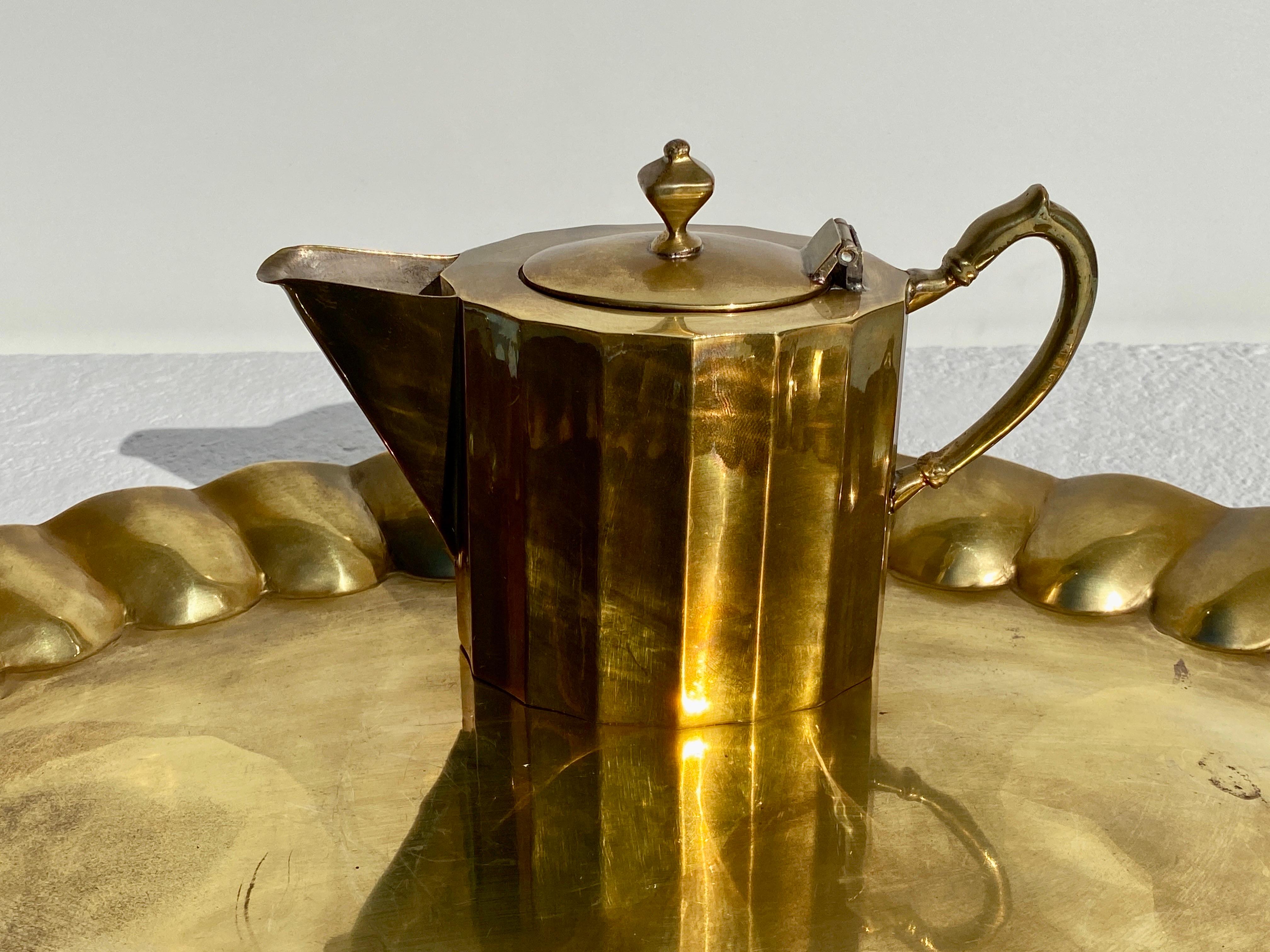 Mid-20th Century Salvador Teran Brass Tea Set