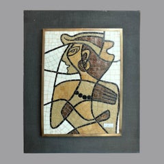 Salvador Terán Mexican MCM Mosaic Lady's Portrait