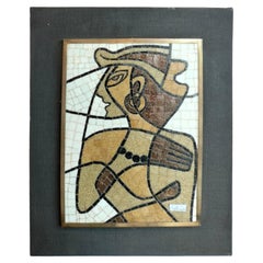 Salvador Terán Mexican MCM Mosaic Lady's Portrait