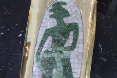 Salvador Teran Mosaic and Brass Tray