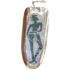 Salvador Teran Mosaic and Brass Tray