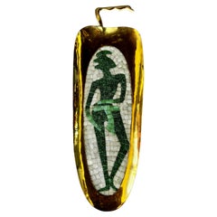Salvador Teran Mosaic and Brass Tray
