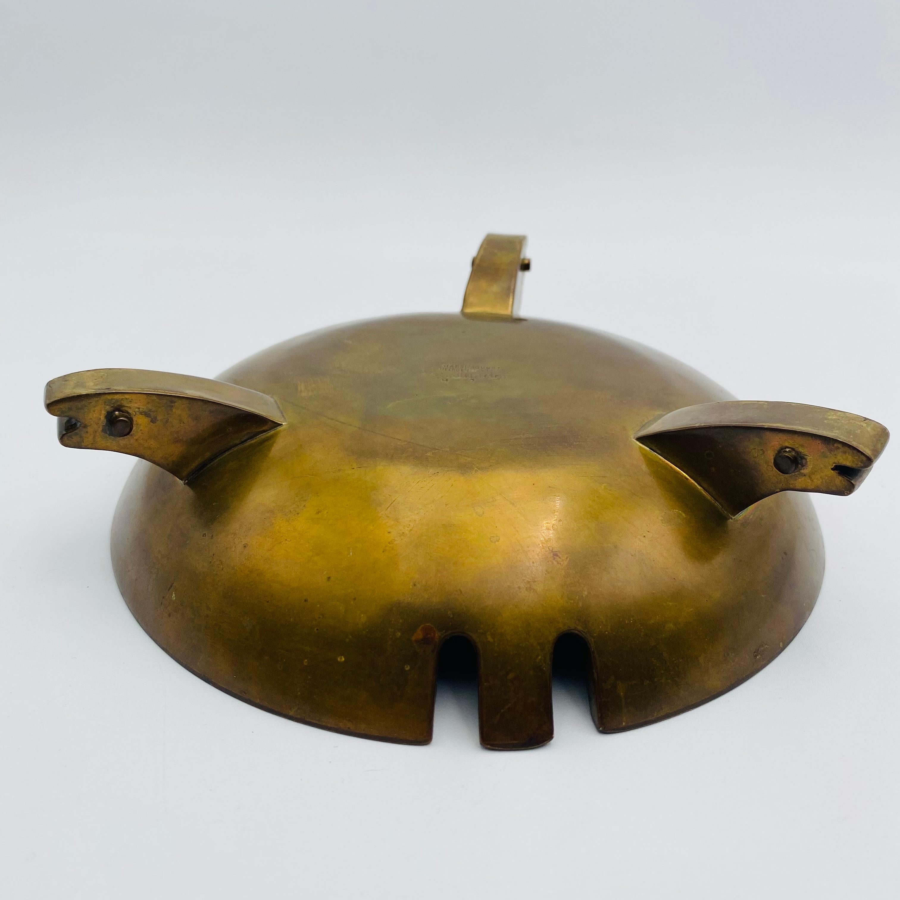 Mid-20th Century Salvador Teran Mosaic Tile and Brass Ashtray 1950s
