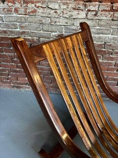 Salvador Vidal Exotic Wood Cantilevered Rocker and Ottoman