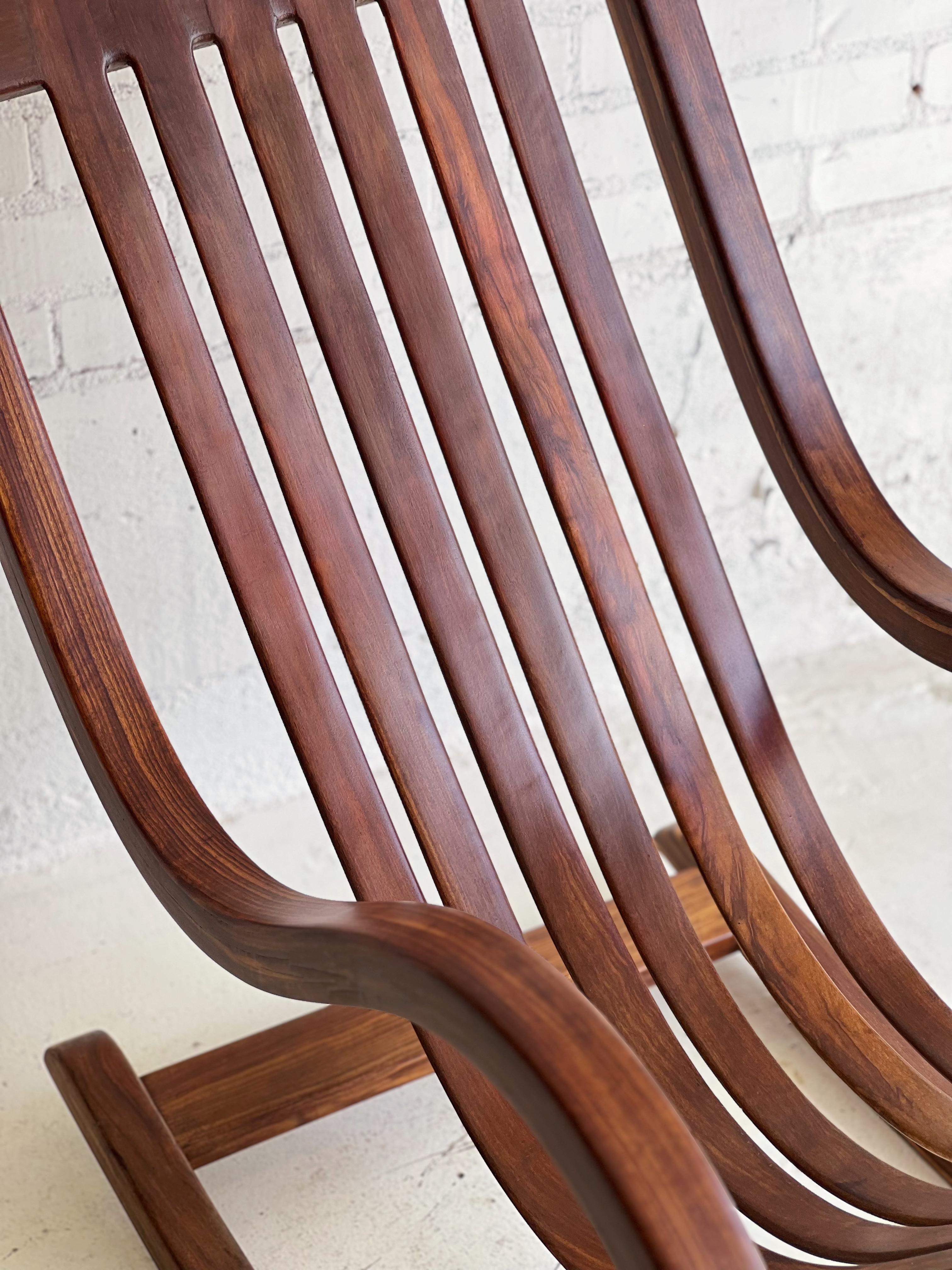 Salvador Vidal Vintage Cantilevered Rosewood Rocking Chair For Sale 4