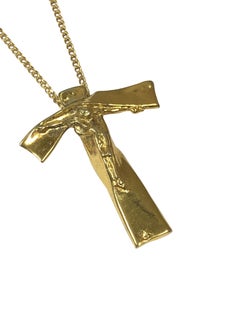 Salvadore Dali 1972 Vermeil Cross Crucifix Pendant Necklace