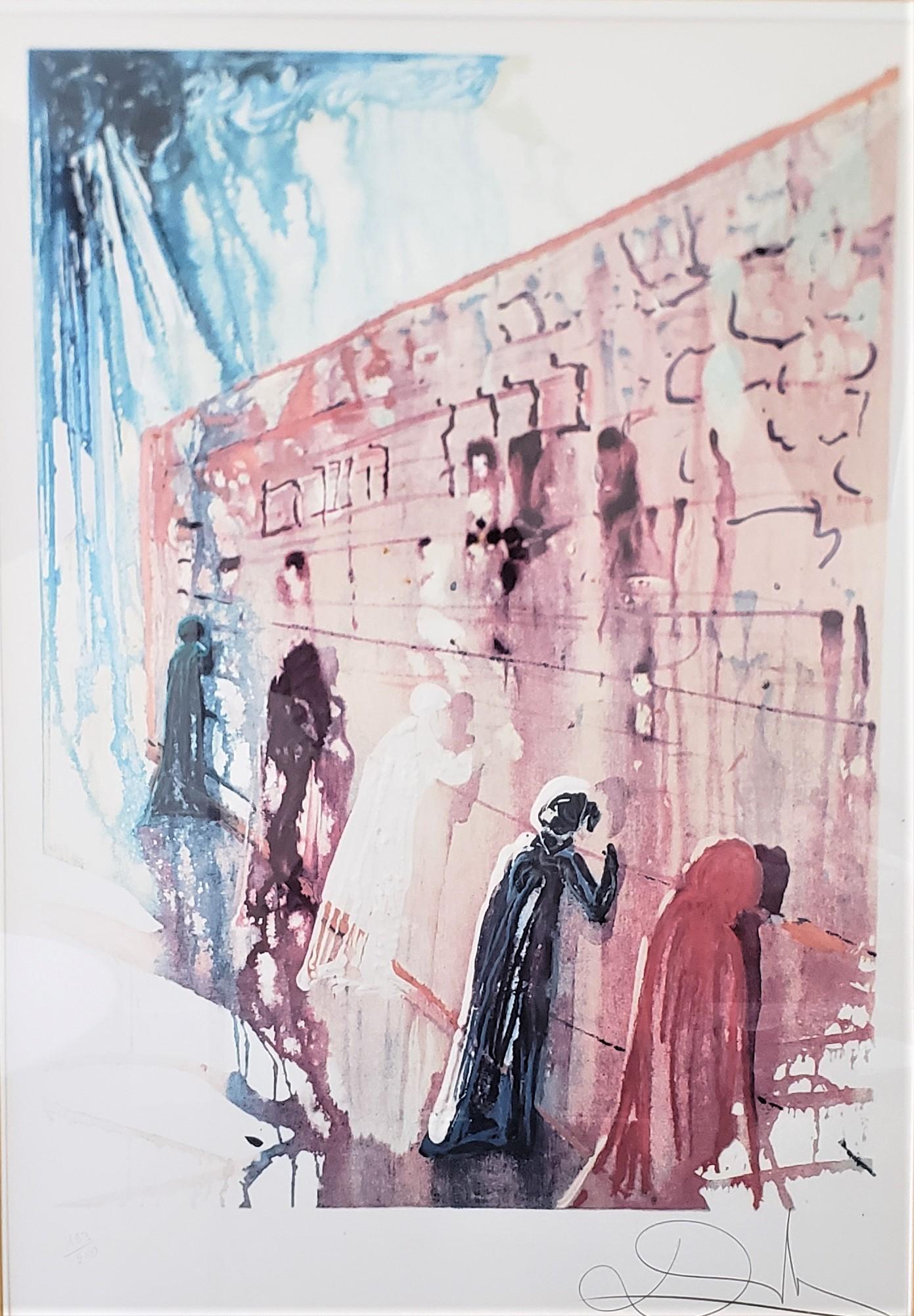 This very large signed lithograph was done by the world renowned Savadore Dali of Spain in approximately 1970 in his signature Surrealistic style. The lithograph is titled 