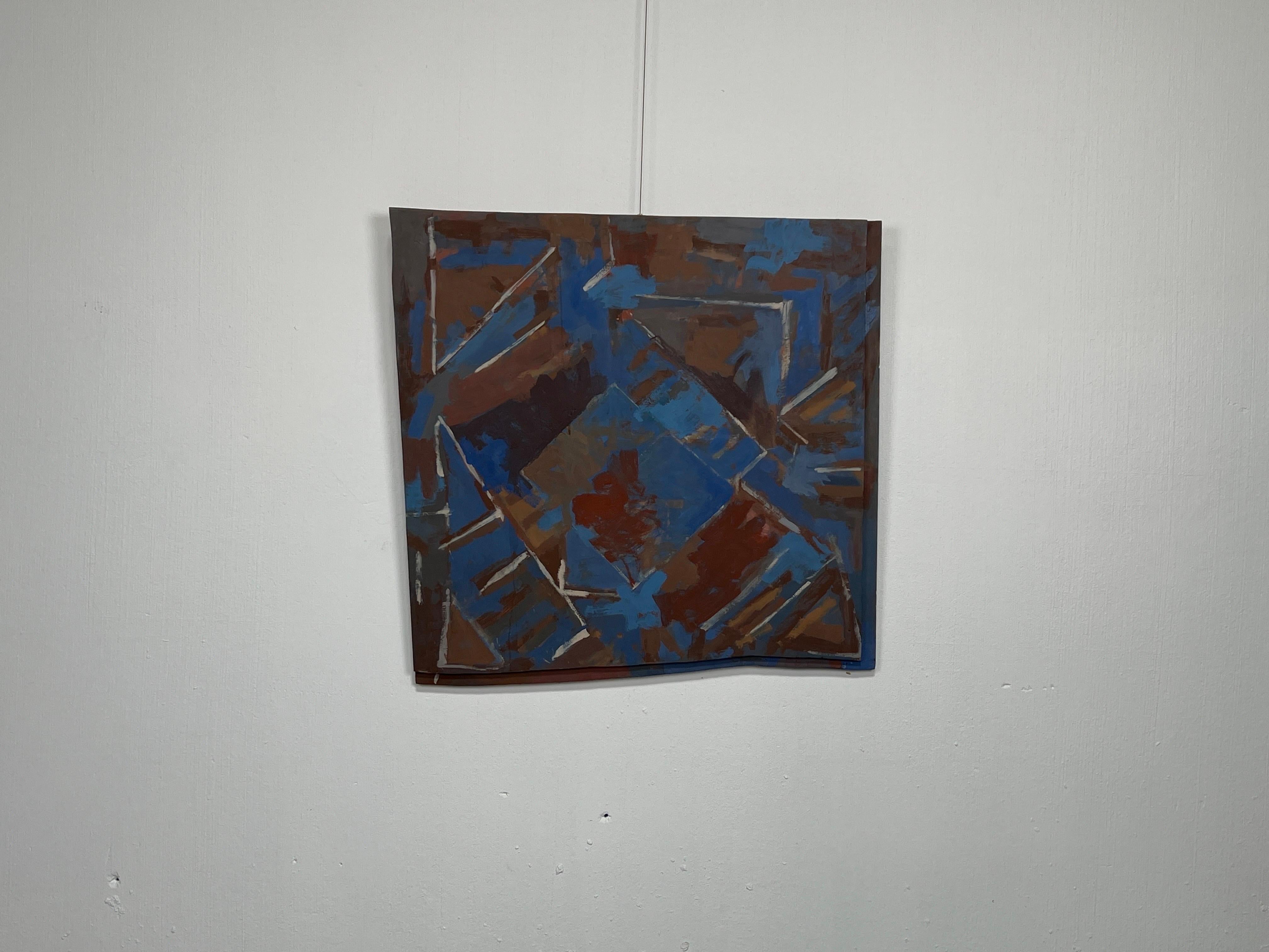 'Salvage' oil painting on assembled, salvaged wood, created by Farrell Brickhouse (American, b. 1949) in 1980. Signed, initialed and dated on reverse.



