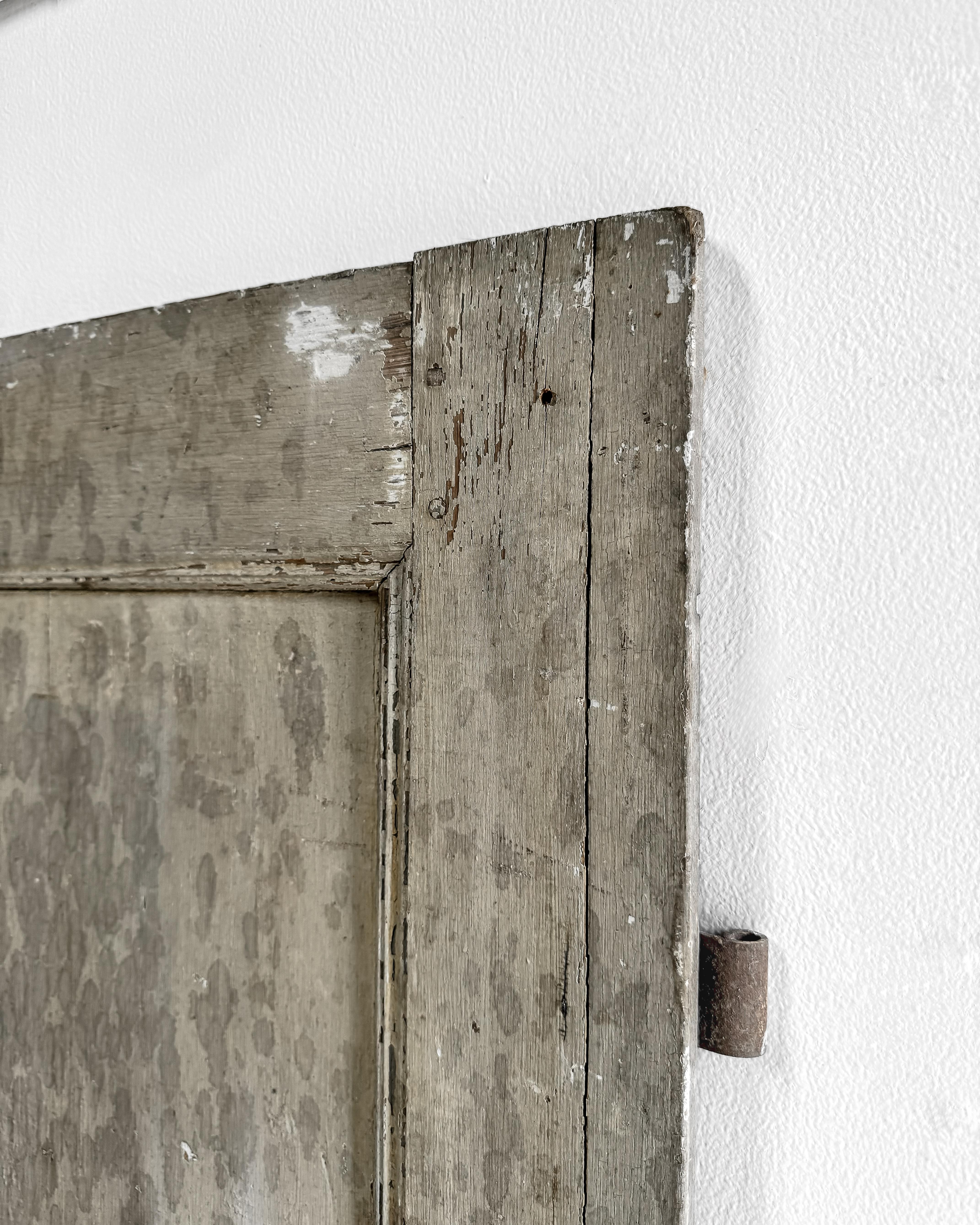 Wood Salvaged 19th Century Paneled French Shutter