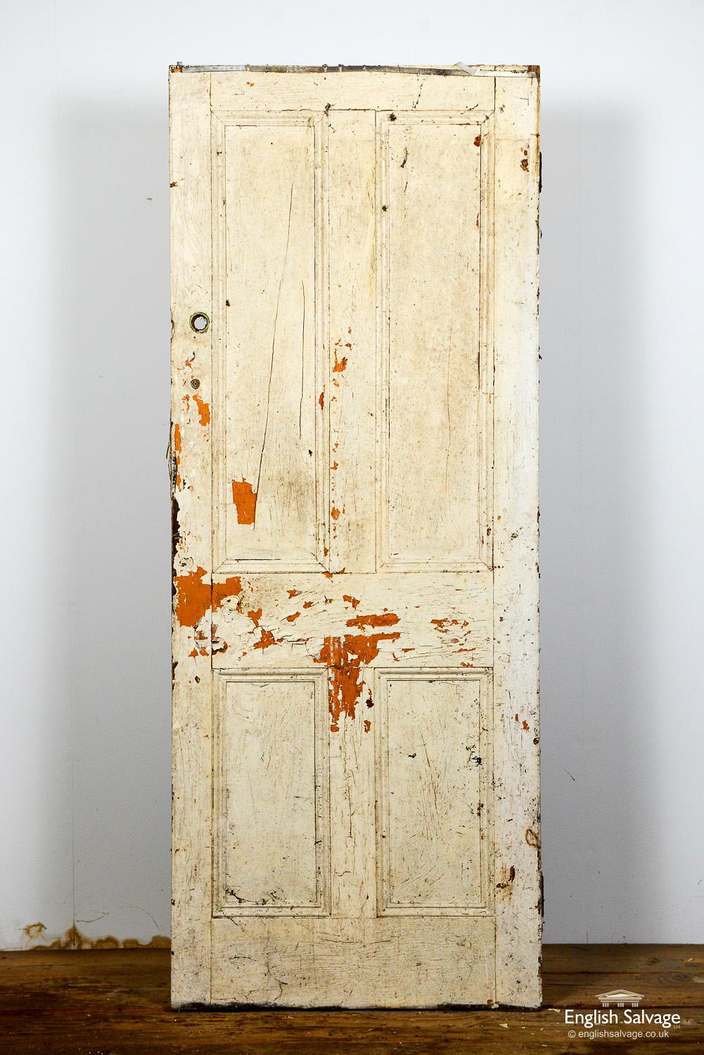European Salvaged 4 Panelled Pine Door, 20th Century For Sale