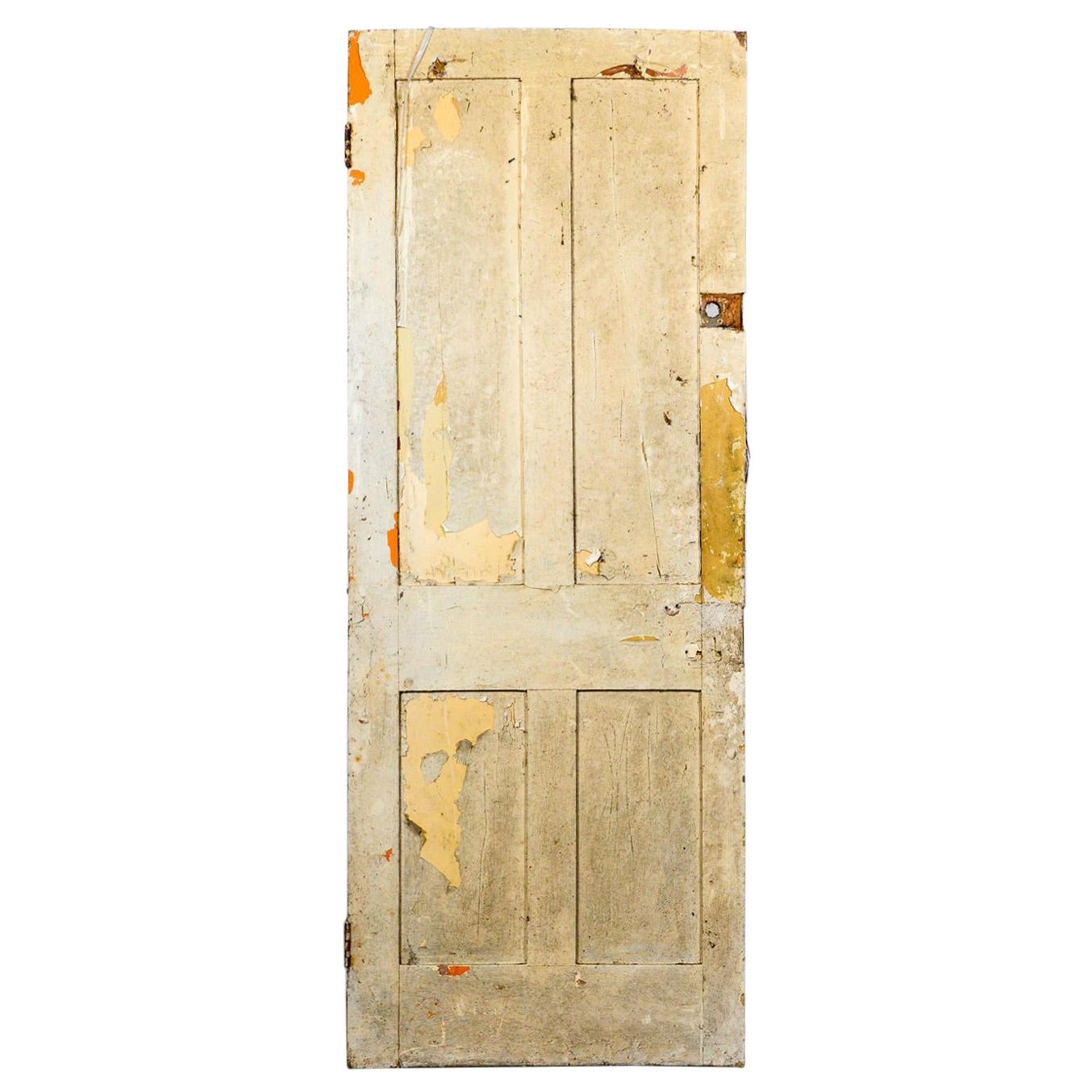 Salvaged 4 Panelled Pine Door, 20th Century For Sale