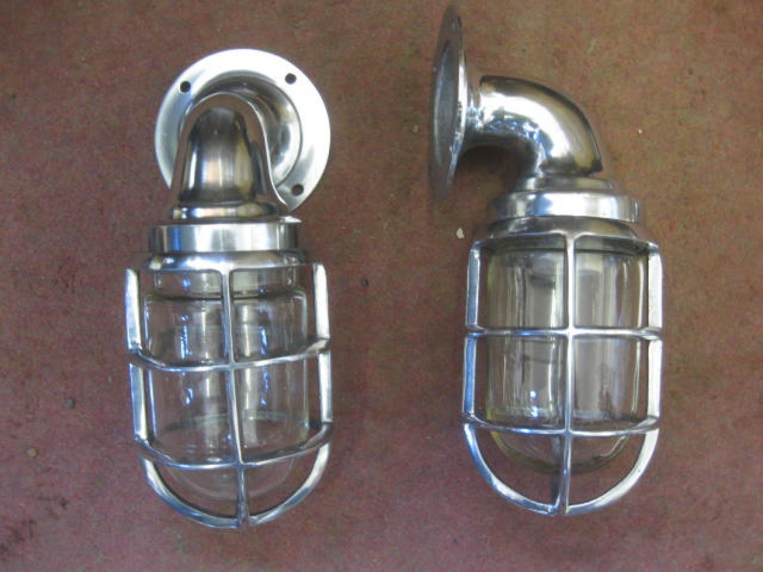 Salvaged Aluminium Ship Lights, 20th Century In Good Condition For Sale In London, GB