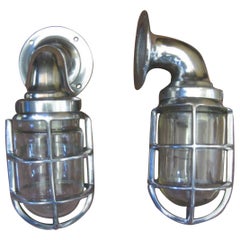 Salvaged Aluminium Ship Lights, 20th Century