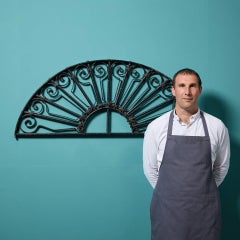 Antique Wrought Iron Semi Circular Window Grill