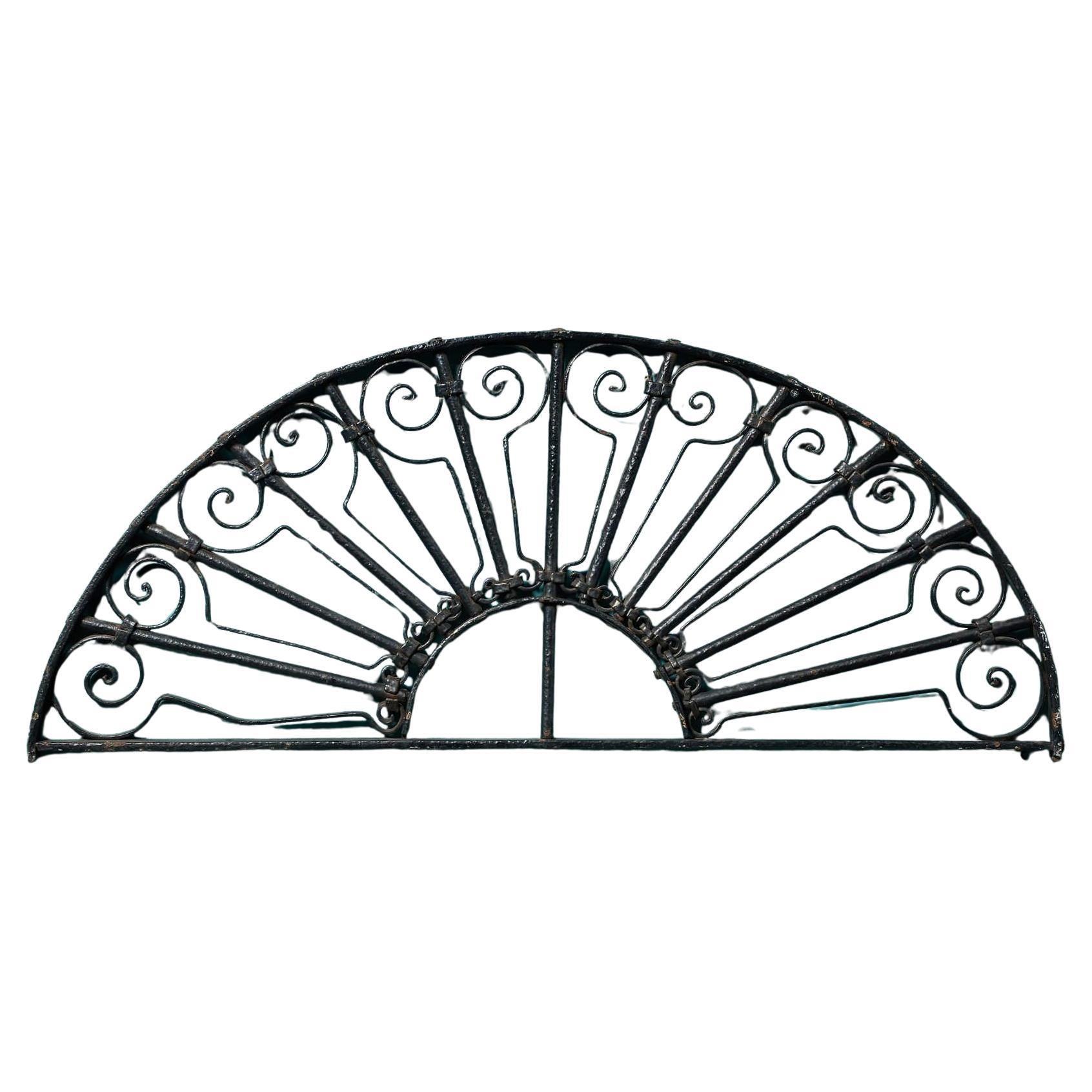 Antique Wrought Iron Semi Circular Window Grill