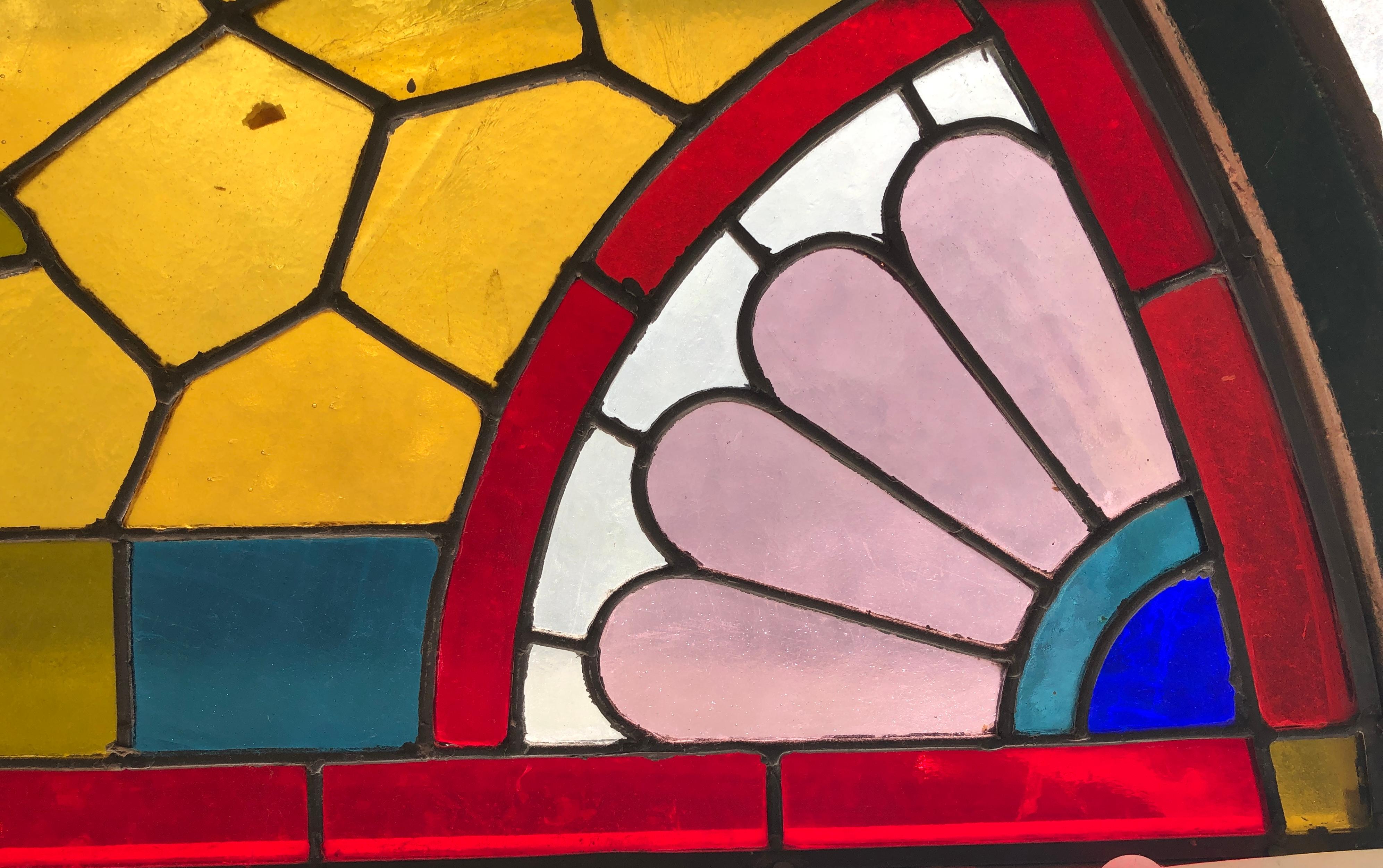 Salvaged Arch Transom Window 53
