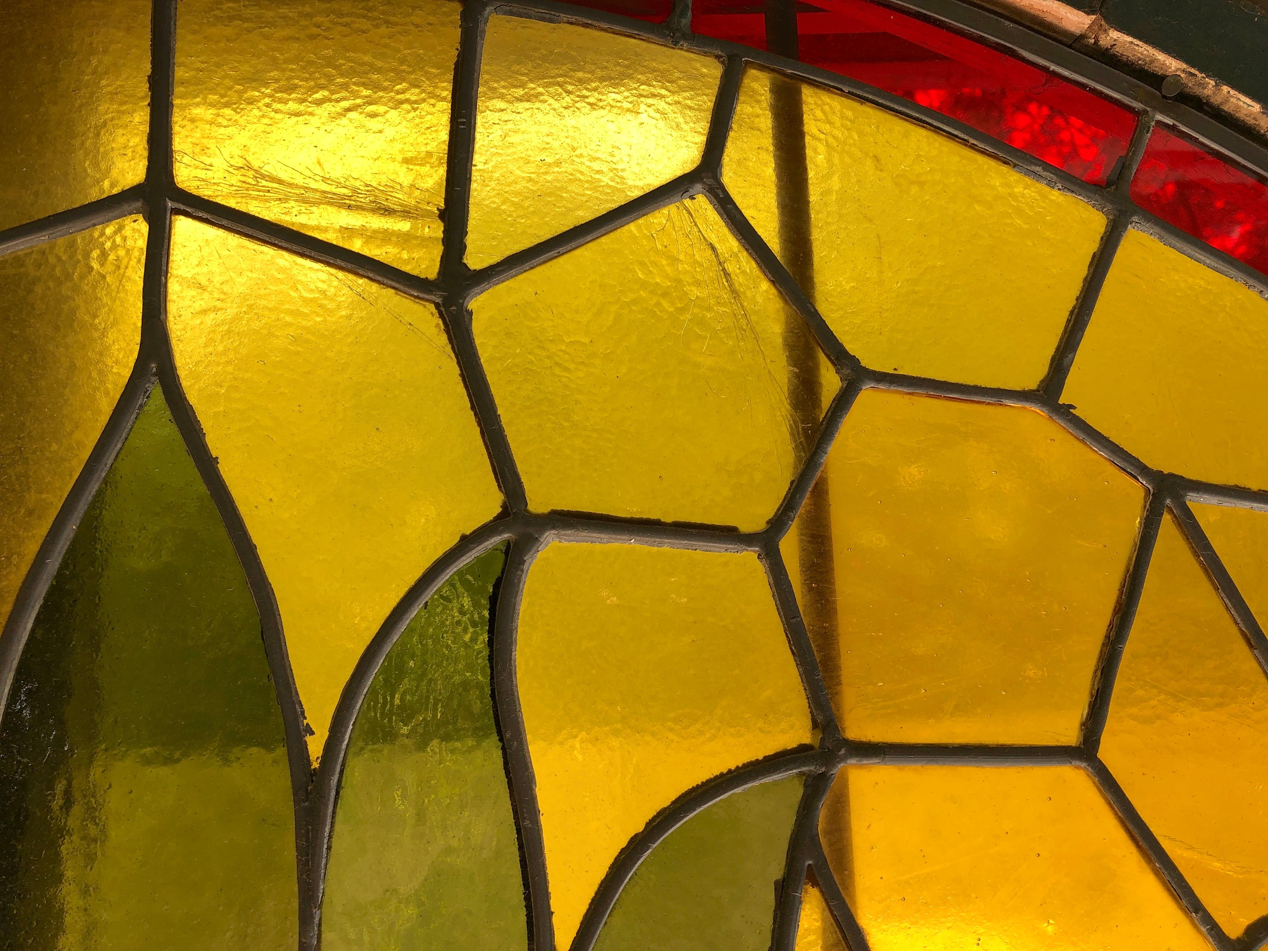Salvaged Arch Transom Window 53