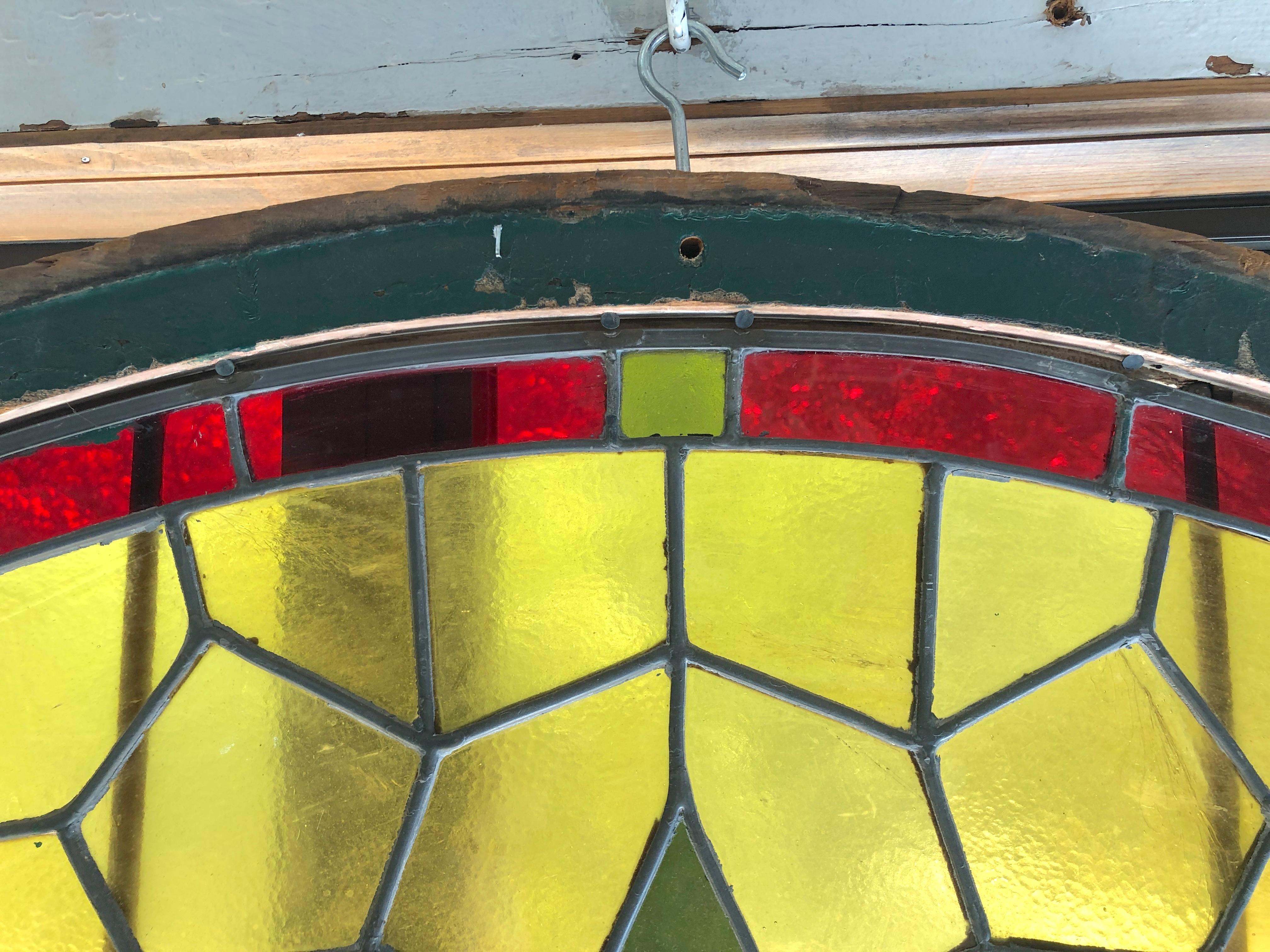 Salvaged Arch Transom Window 53
