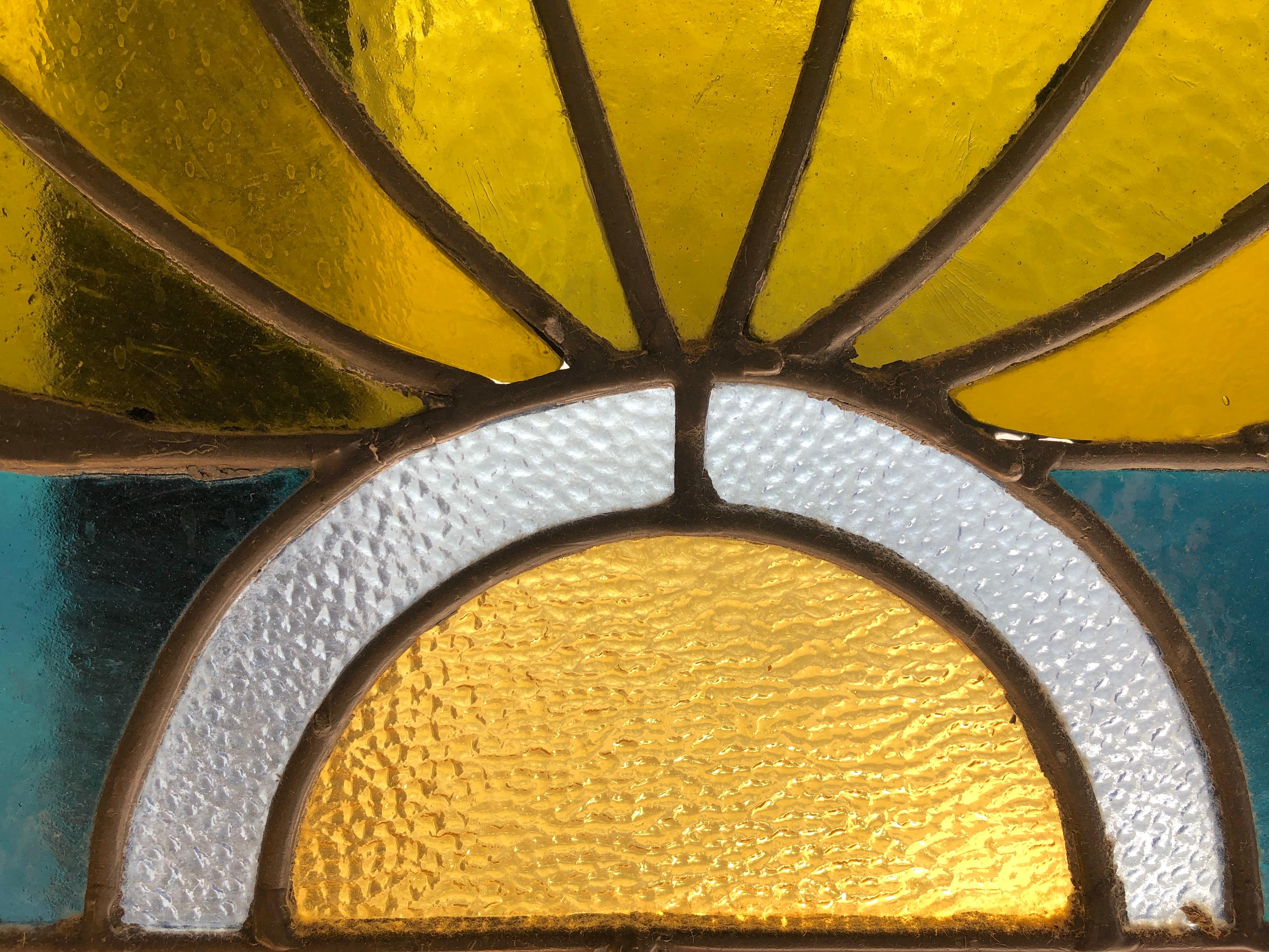 Salvaged Arch Transom Window 53