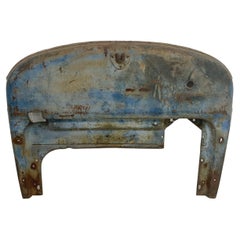 Vintage Salvaged Art Industrial Blue Beauty Oxidized Metal Piece Tarnished Distress